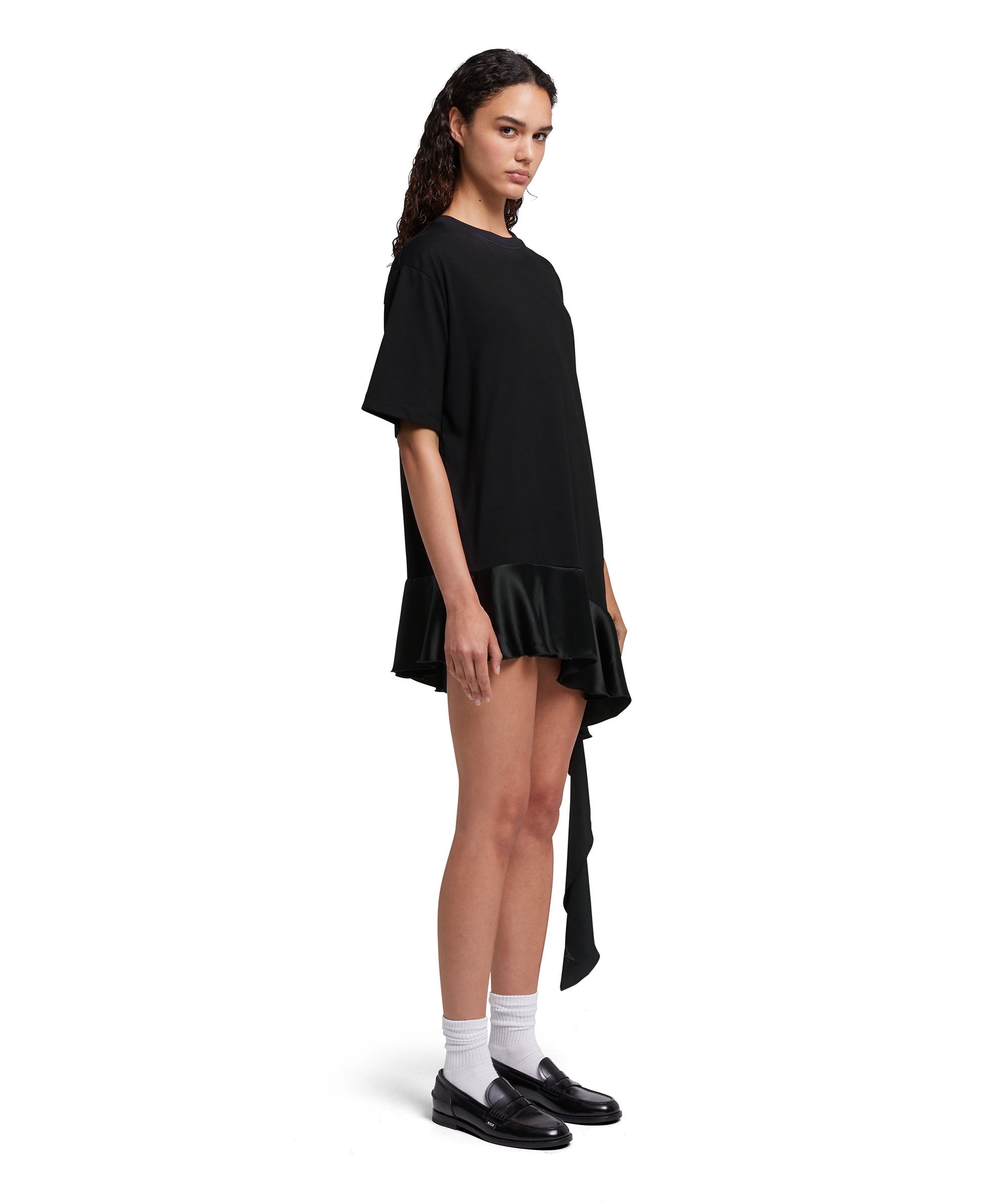 T-Shirt dress with satin insert - 4