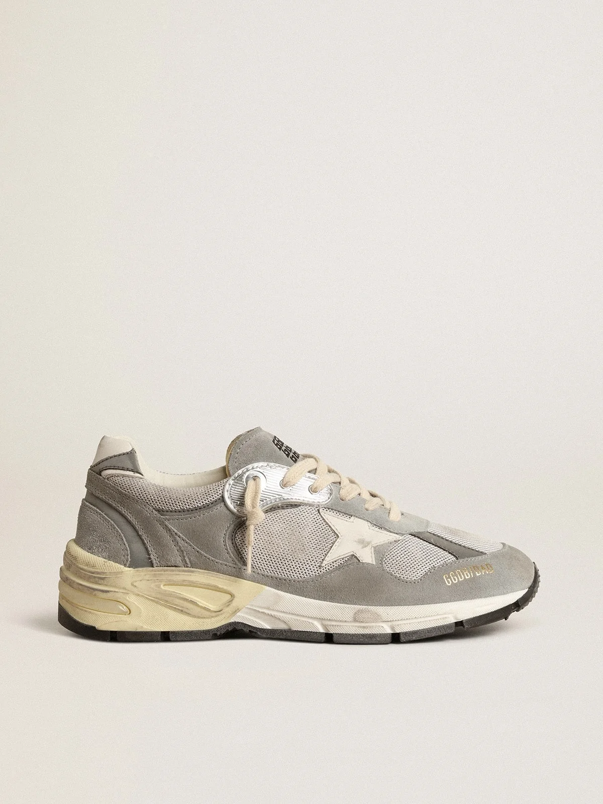 Dad-Star in suede and silver mesh with white leather star and heel tab - 1