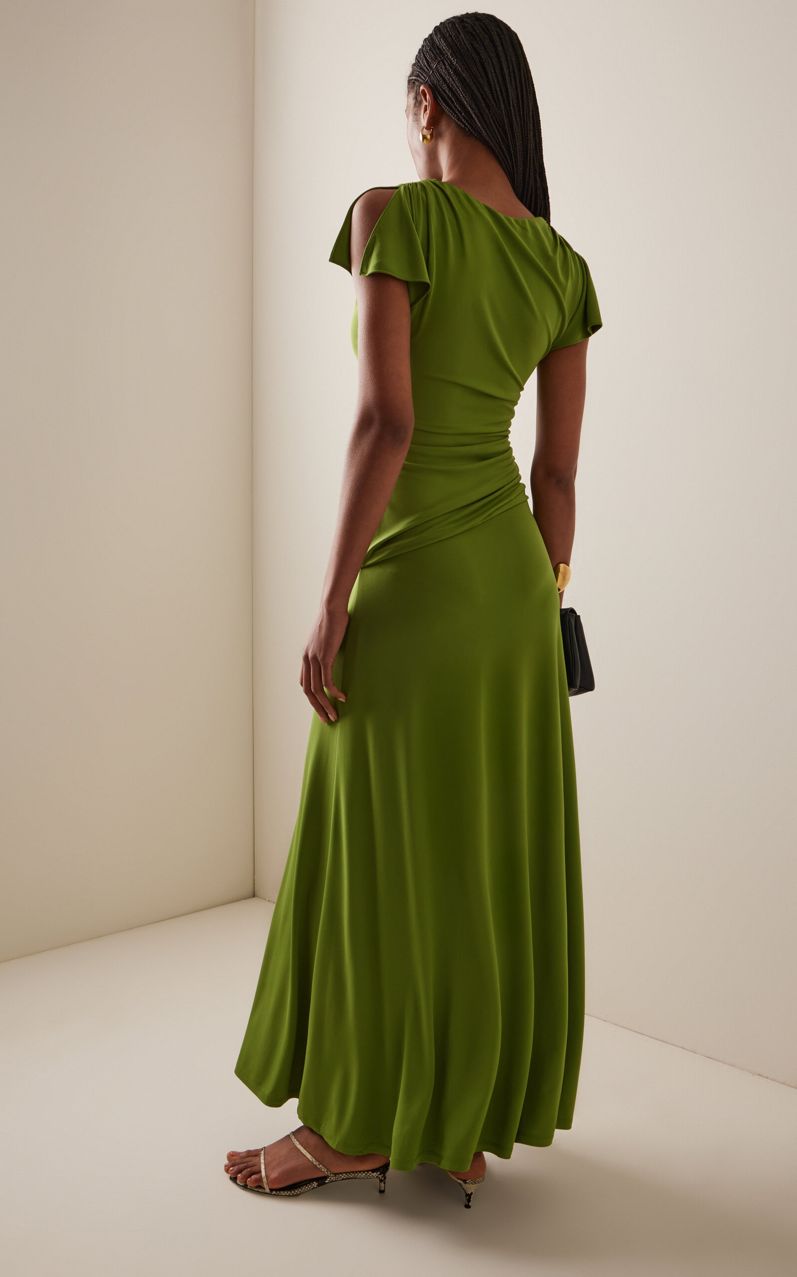 Shanelle Draped Jersey Midi Dress green - 4