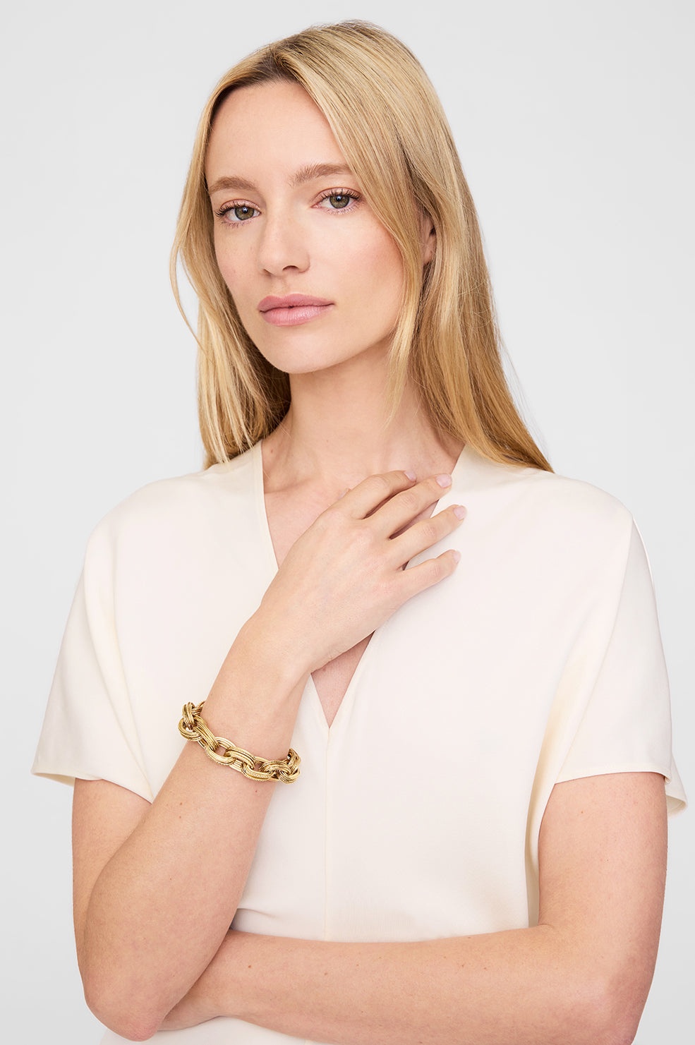 Double Link Chain Bracelet - Gold - 3