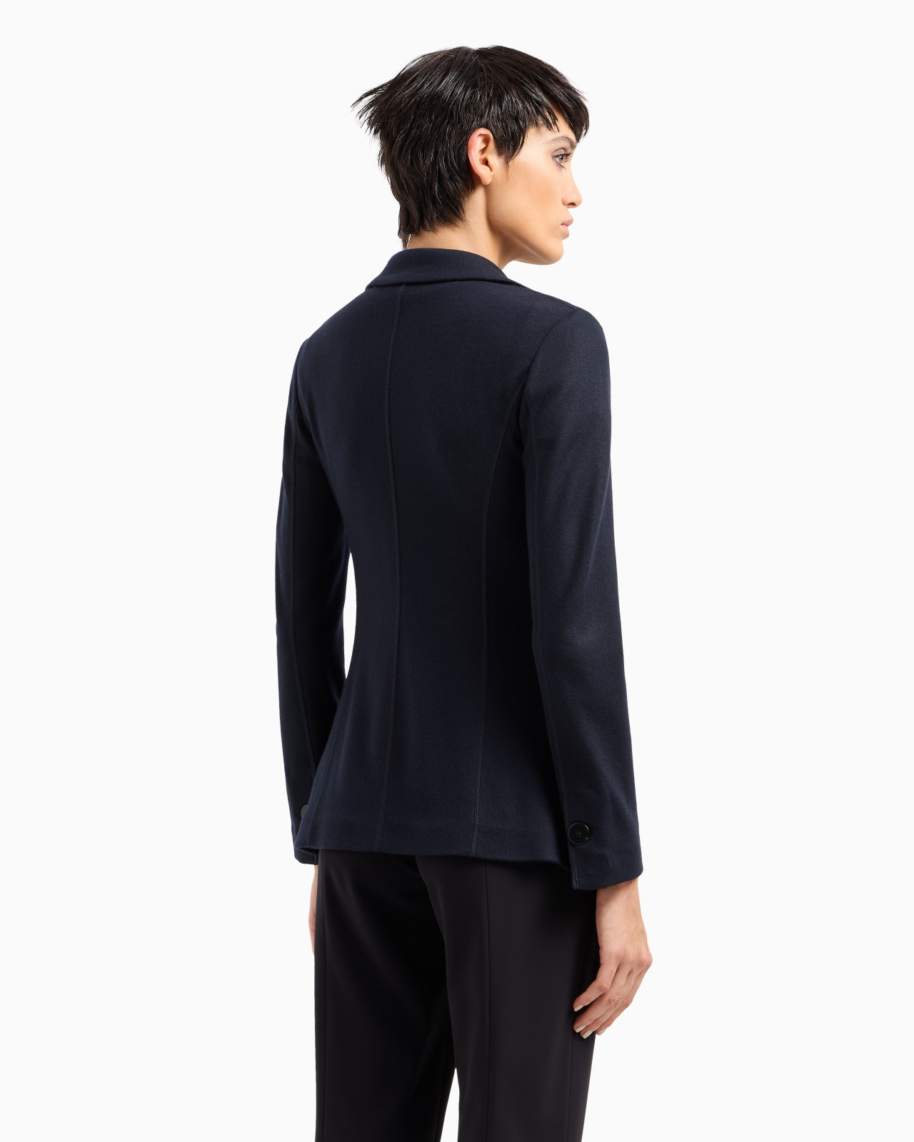 Pure cashmere jersey double-breasted jacket - 3