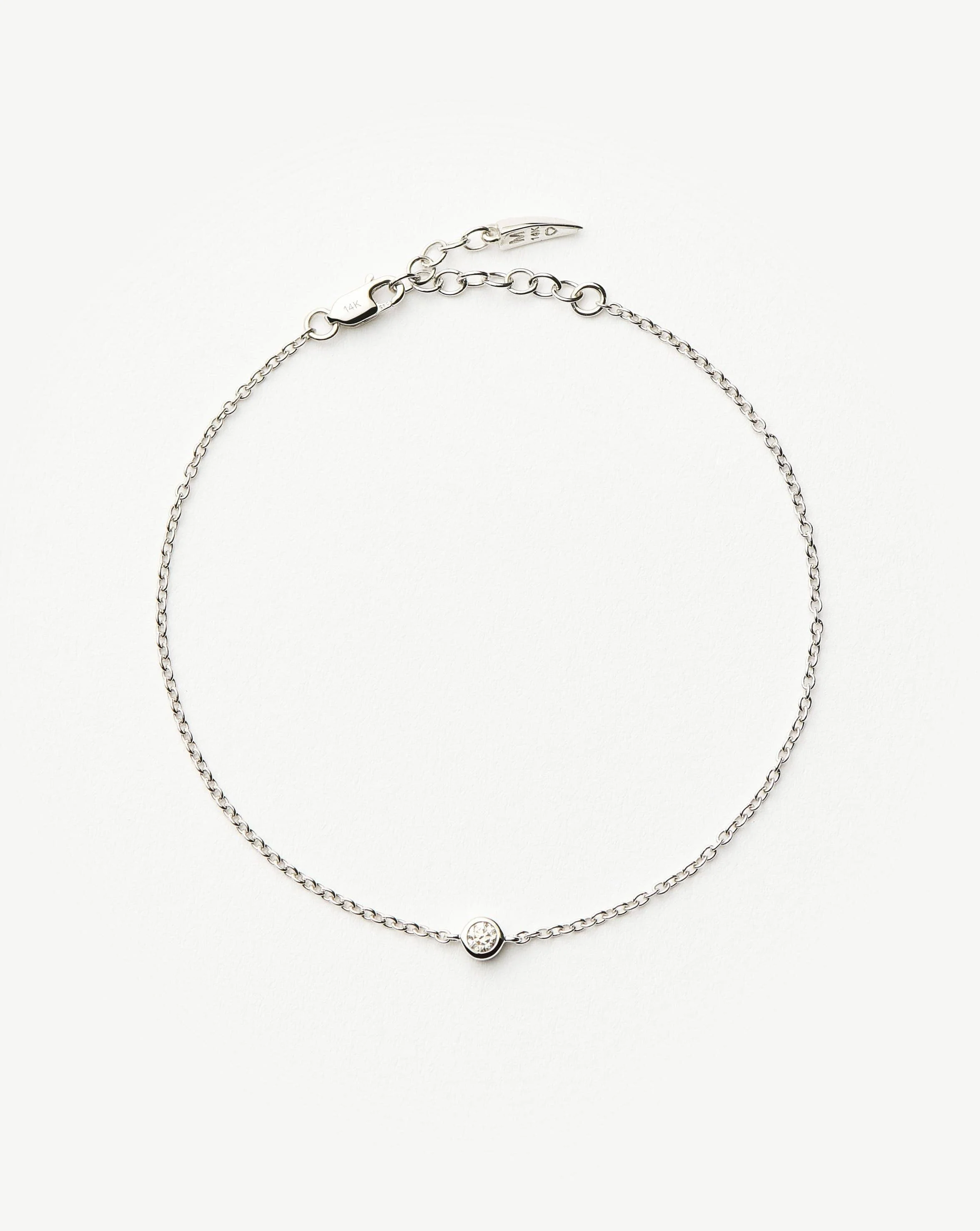 Solid Gold Diamond Solitaire Bracelet - 1