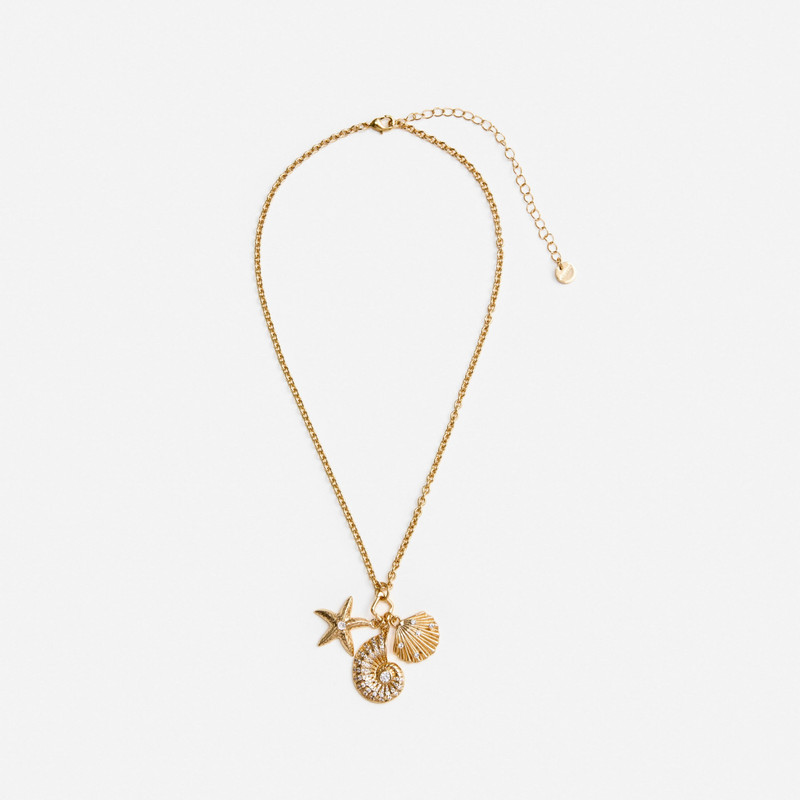 Gold Multi Charm Necklace - 1
