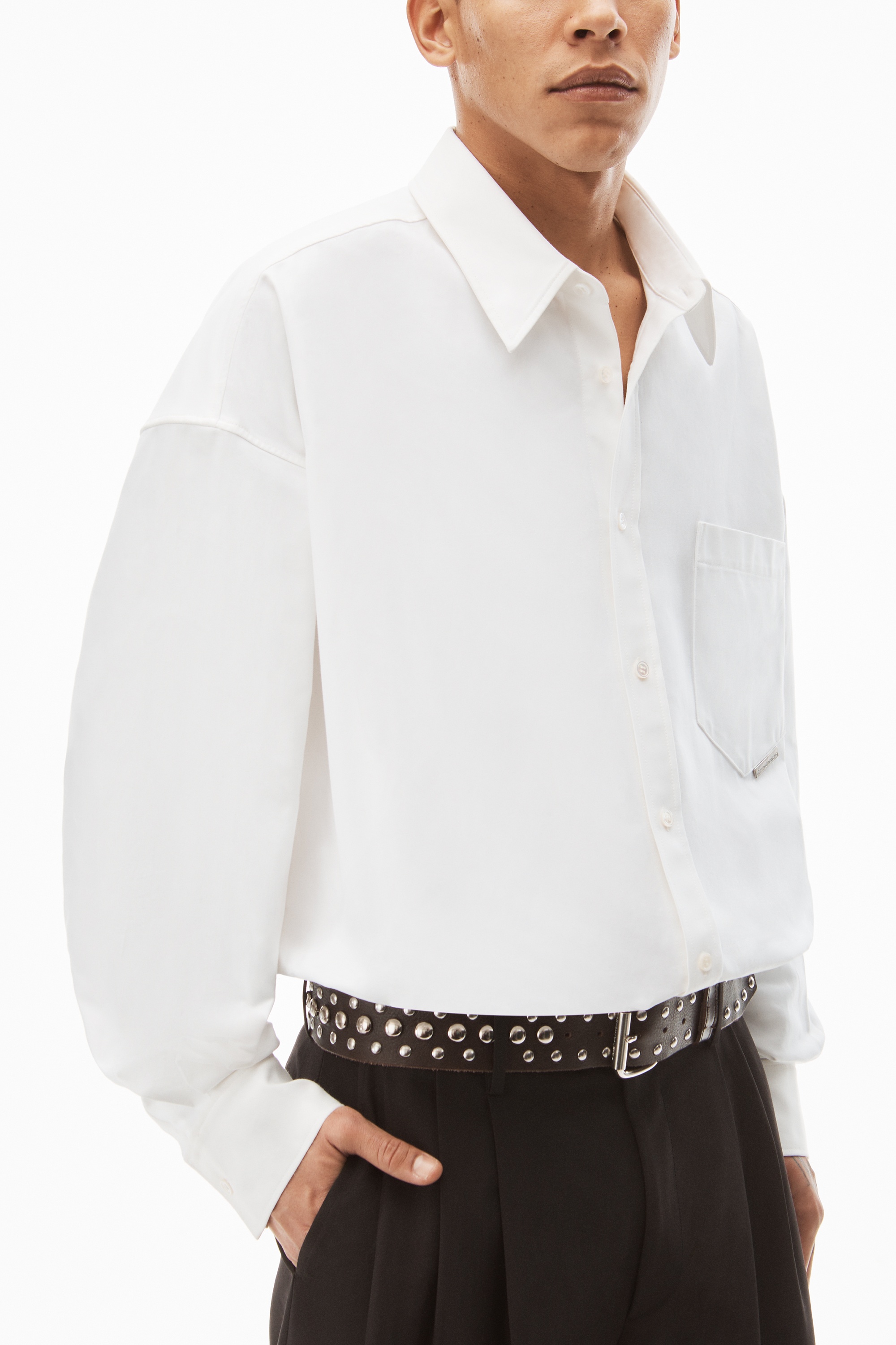 OVERSIZED BUTTON DOWN IN COTTON SHIRTING - 3