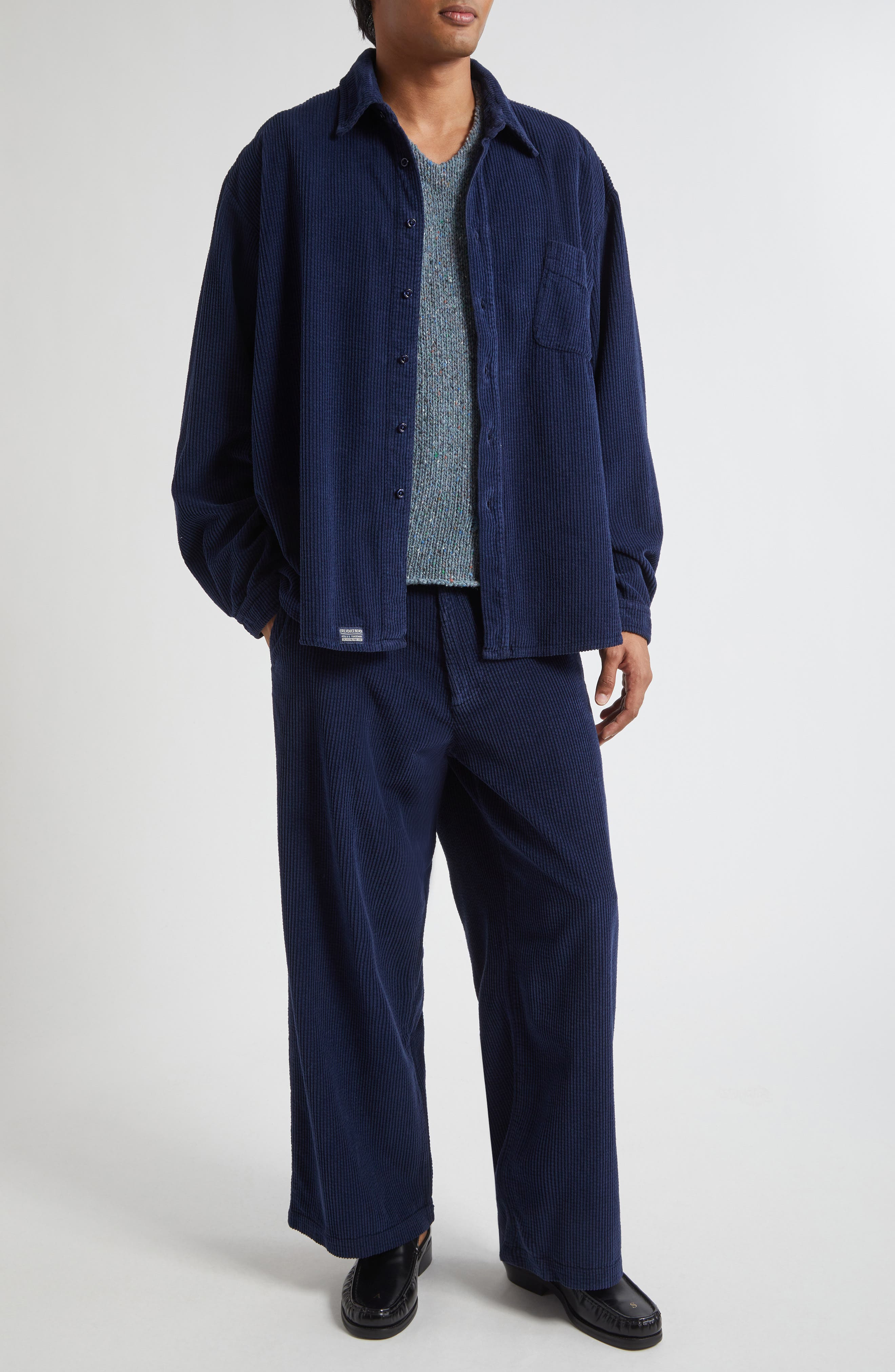 ERL Gender Inclusive Stretch Corduory Pants in Navy at Nordstrom - 2