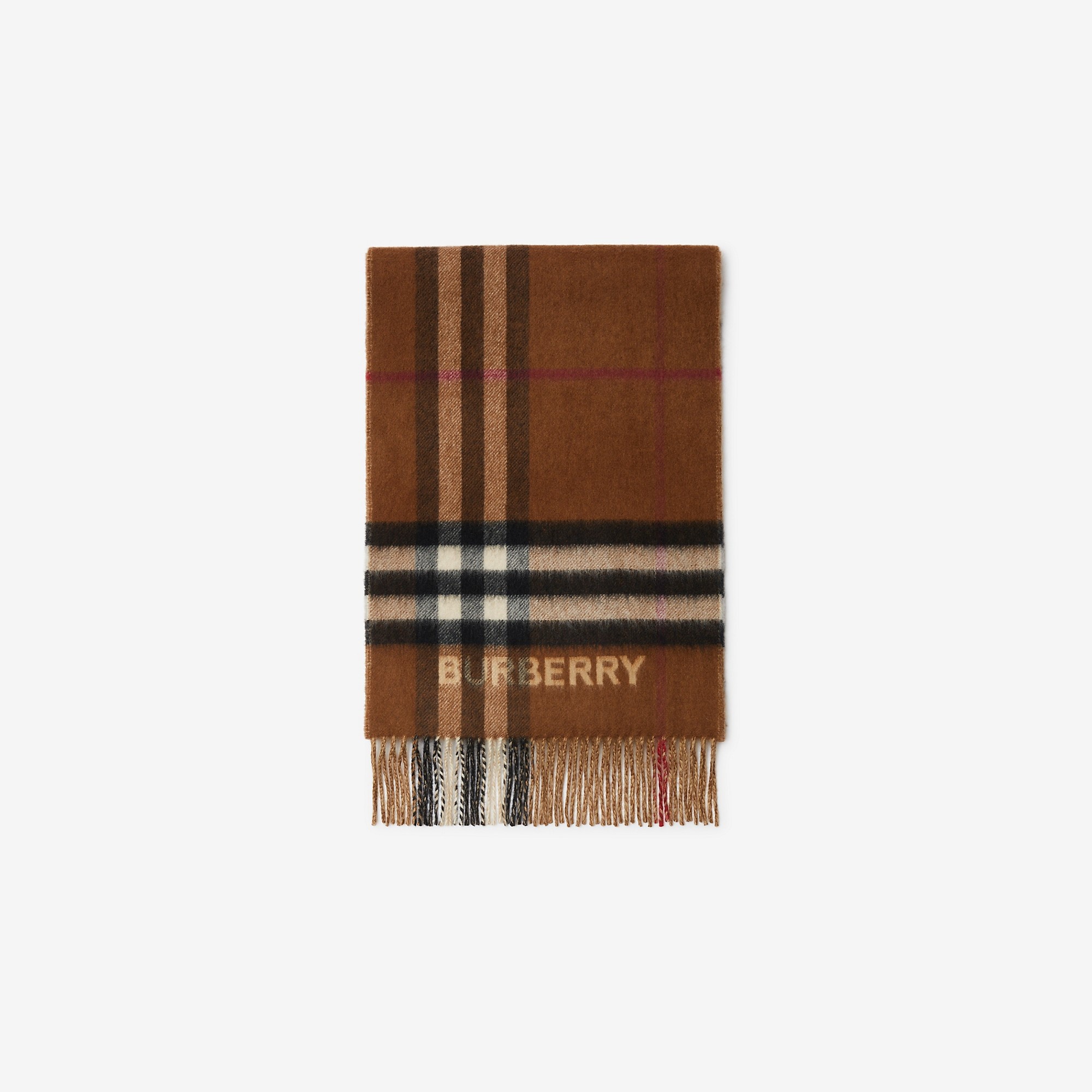 Contrast Check Cashmere Scarf - 8