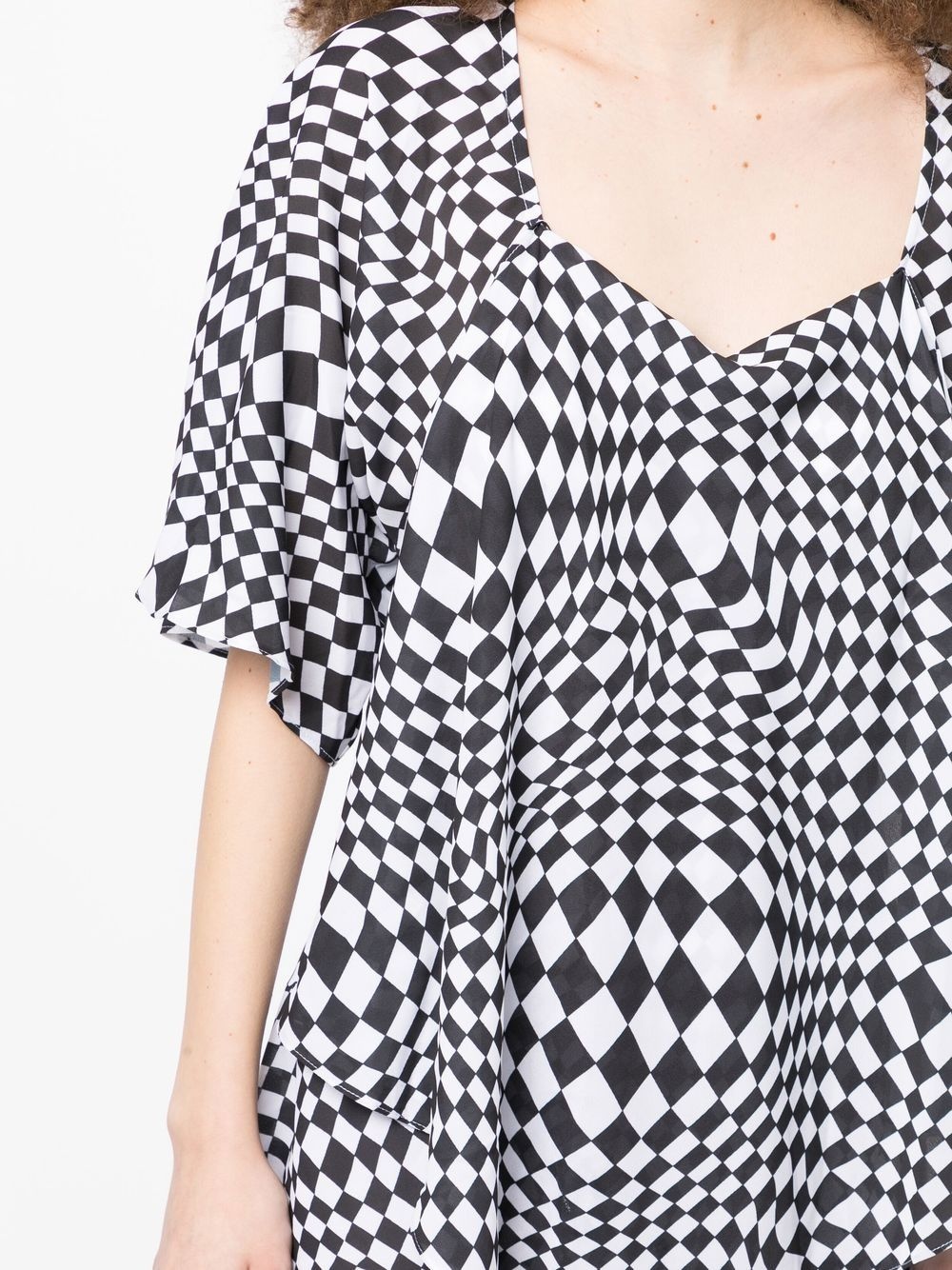 geometric-print asymmetric dress - 5