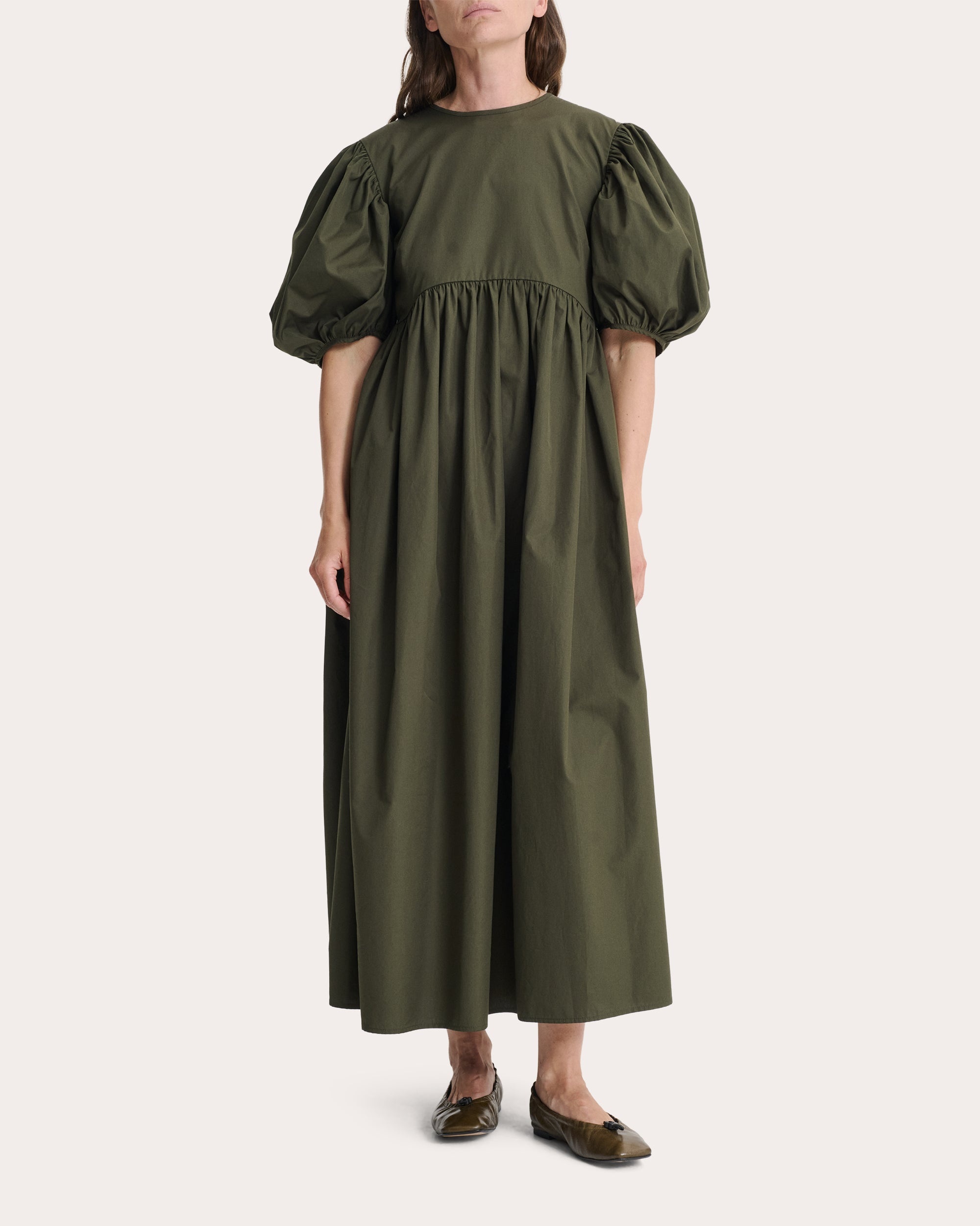 Ailey Cotton Puff-Sleeve Midi Dress - 2