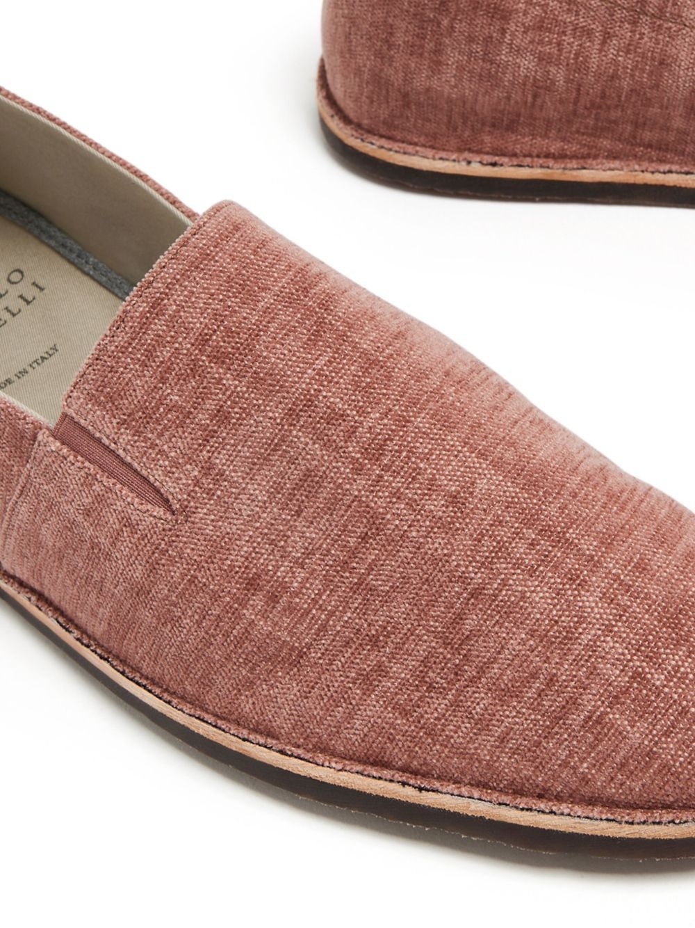 round-toe canvas loafers - 4
