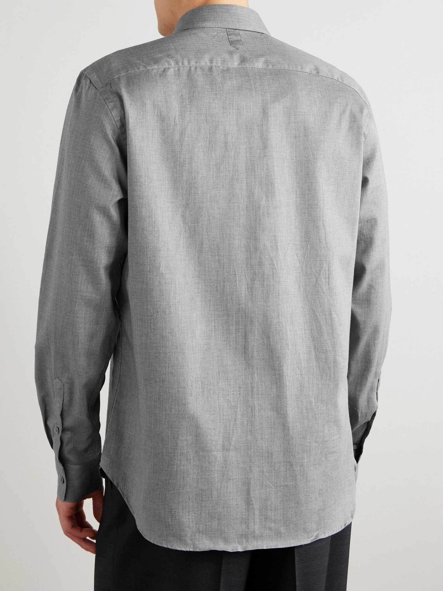 Pima Cotton-Flannel Shirt Gray - 4