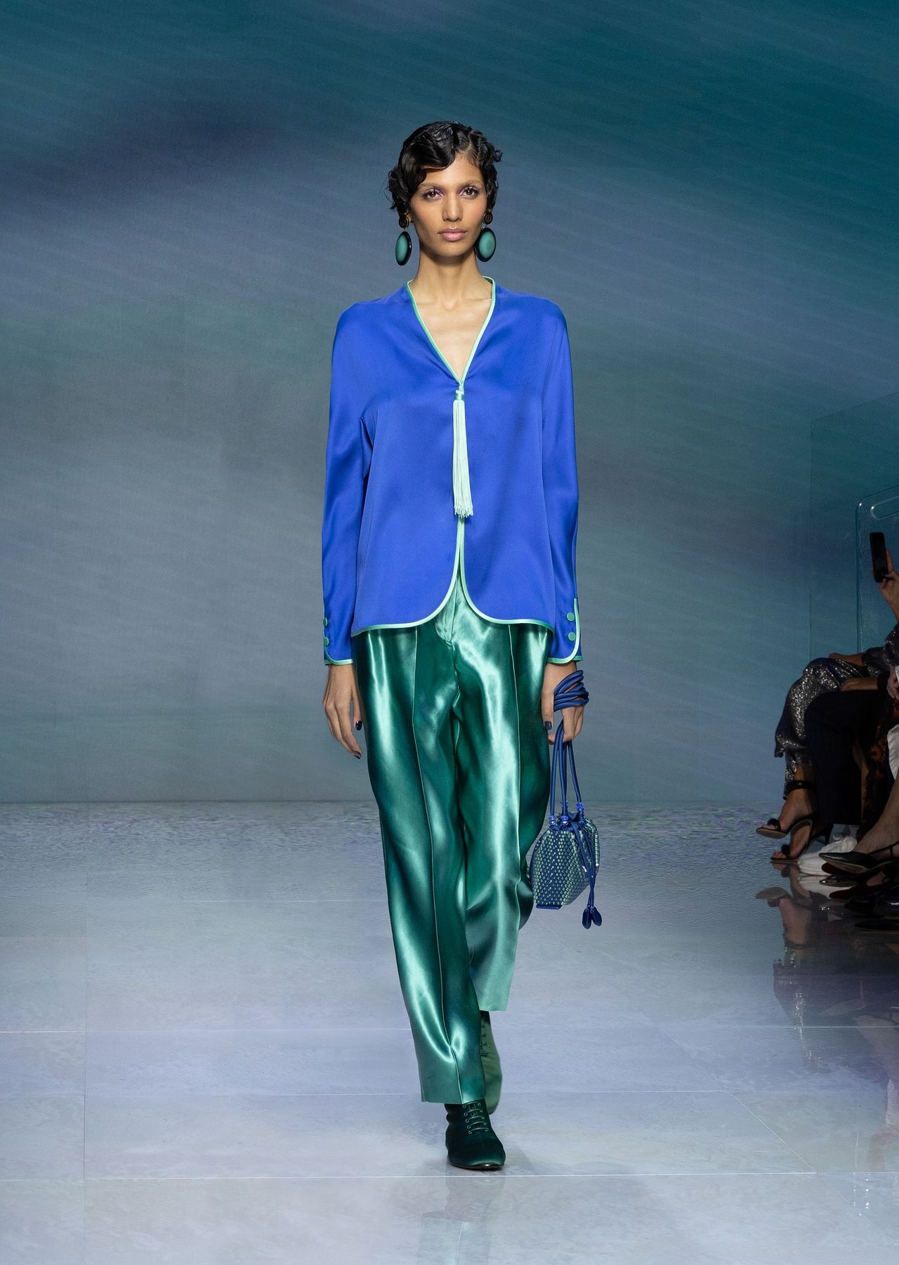 Two-dart trousers in silk and linen - 6