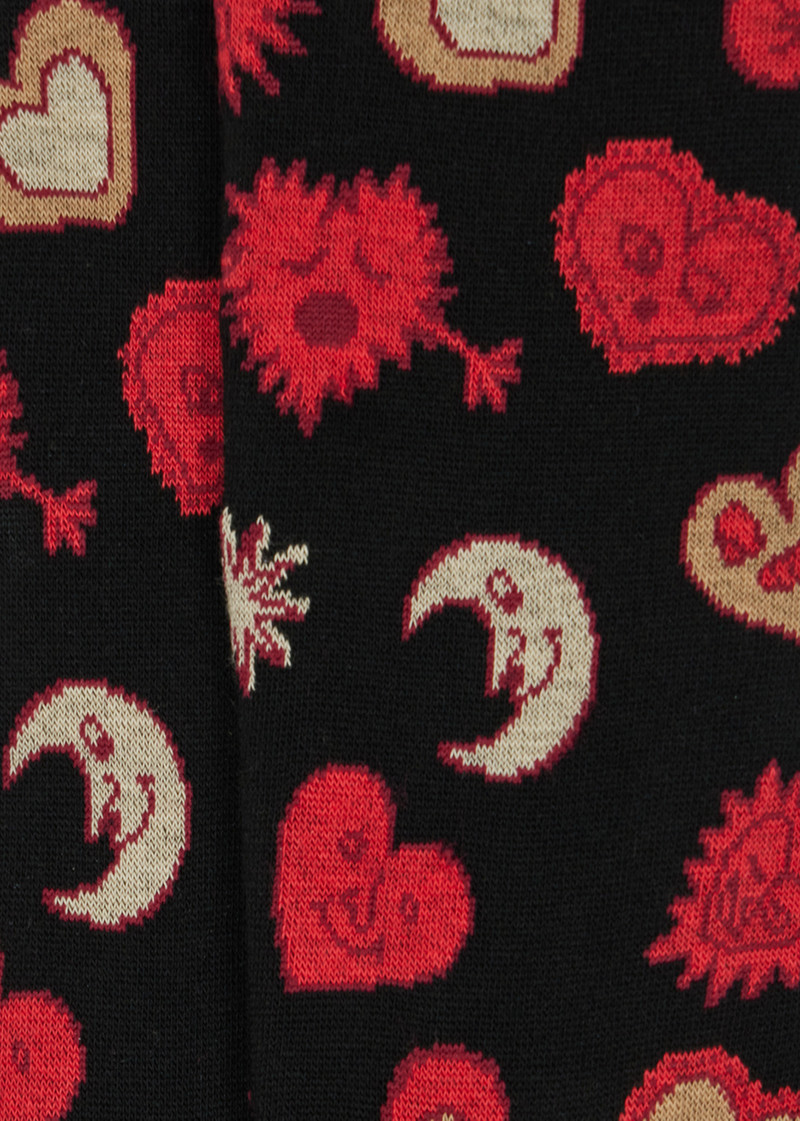 Black 'Hearts and Stars' Cotton-Blend Socks 3