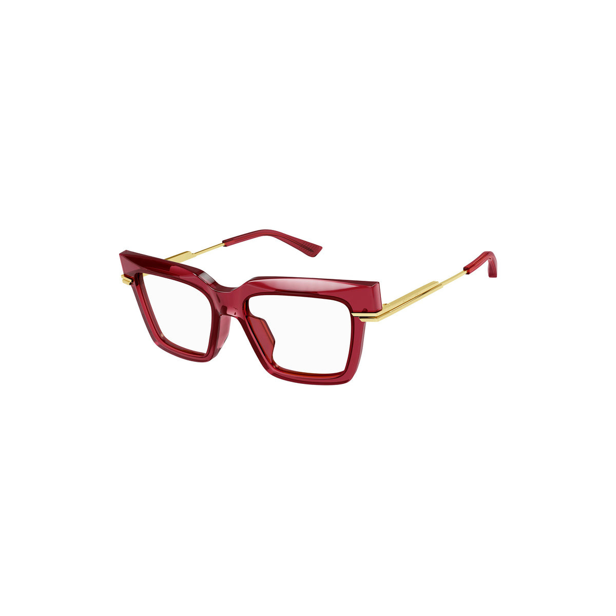 CLASSIC ACETATE CAT EYE EYEGLASSES (TRANSPARENT BURGUNDY) - 3