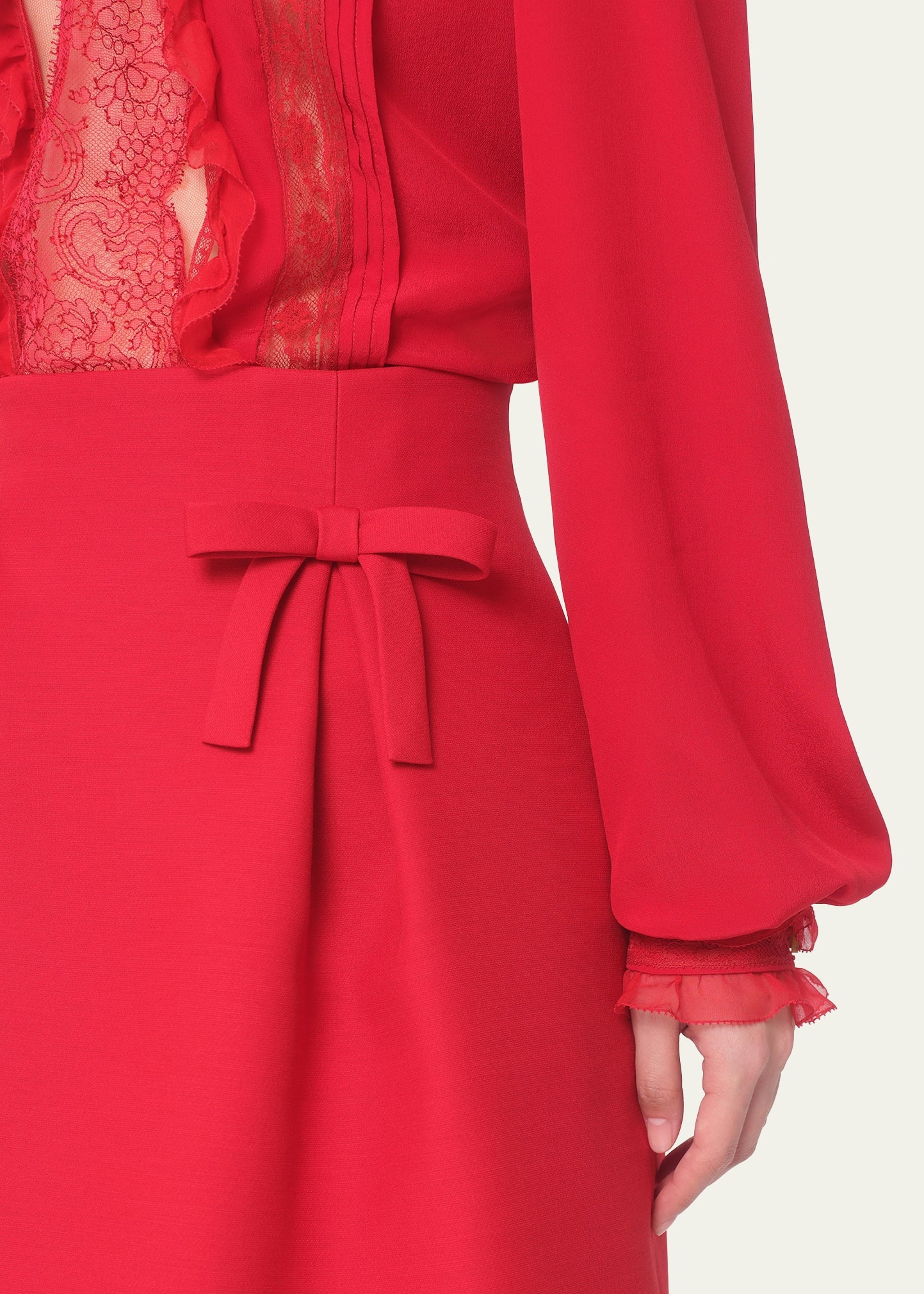 Flared Bow Wool Mini Skirt - 5