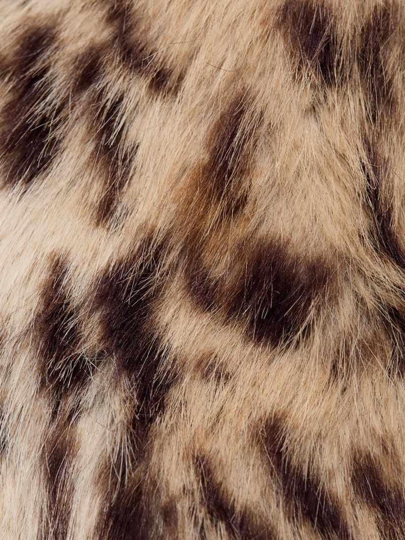 Women's Valde Faux Fur Lynx Bomber Jacket - Tan Brown 7