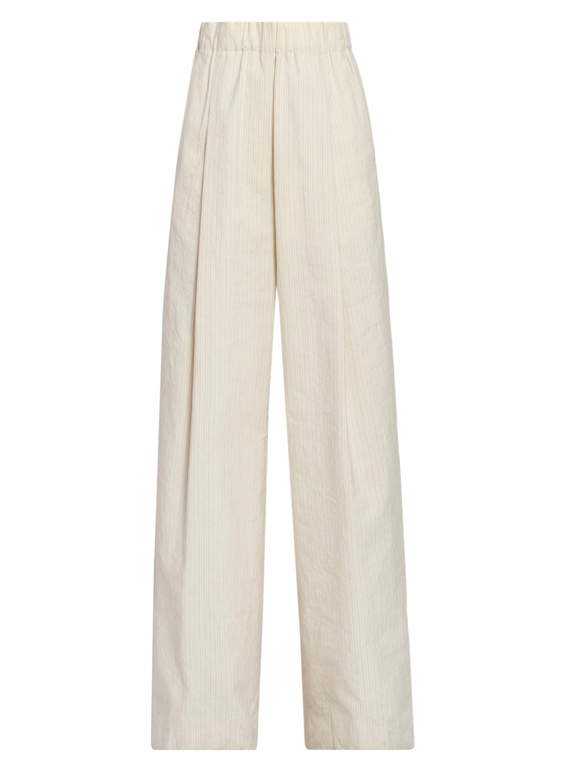 Women's Pila Pleated Cotton-Blend Wide-Leg Pants - Ecru - 1