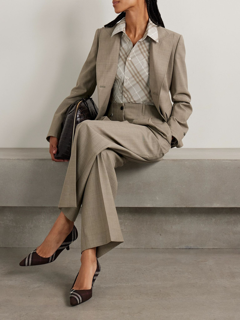 Burberry Checked cotton-poplin shirt Taupe outlook