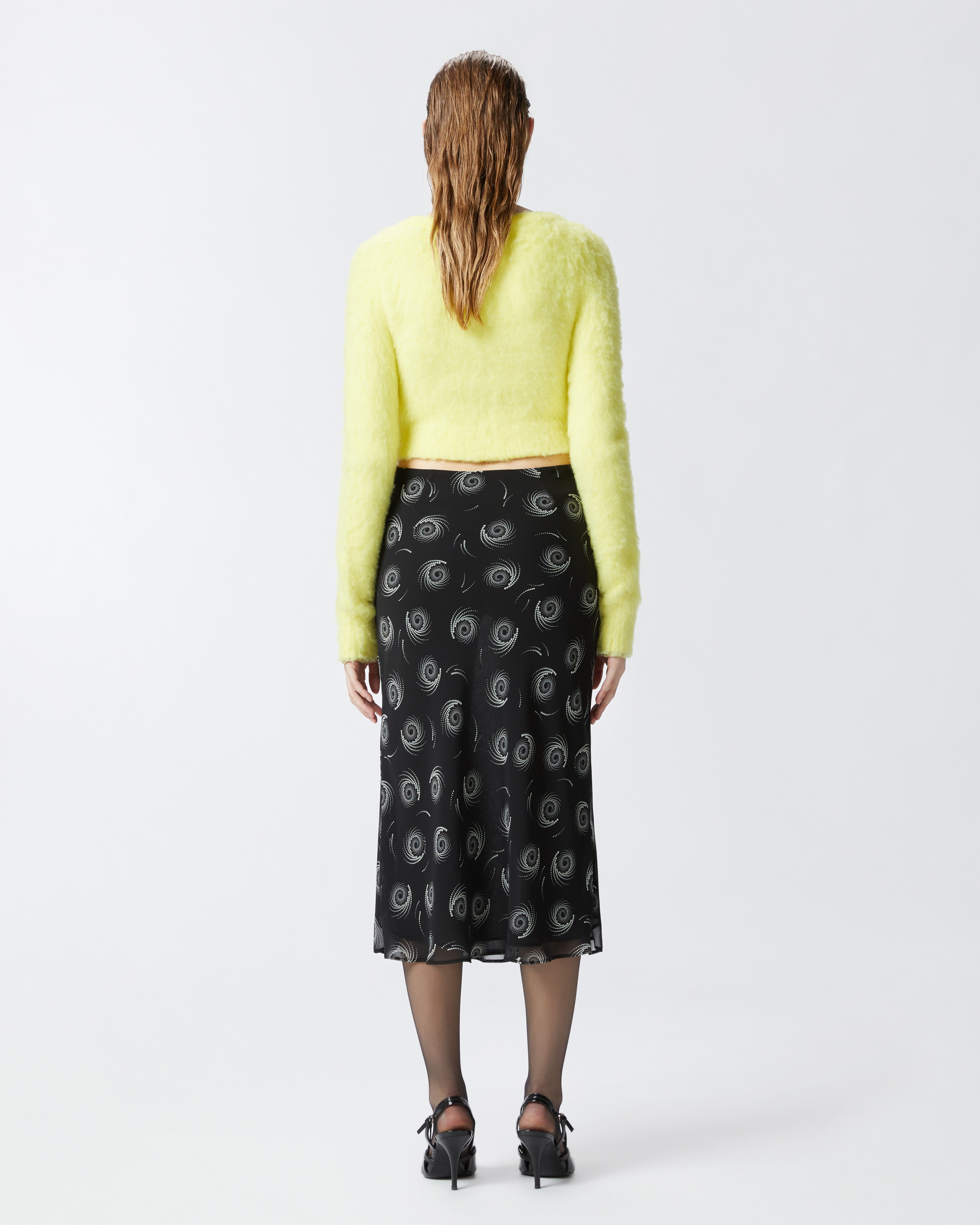 LIGHTWEIGHT GEORGETTE SKIRT WITH SWIRL PRINT - 4