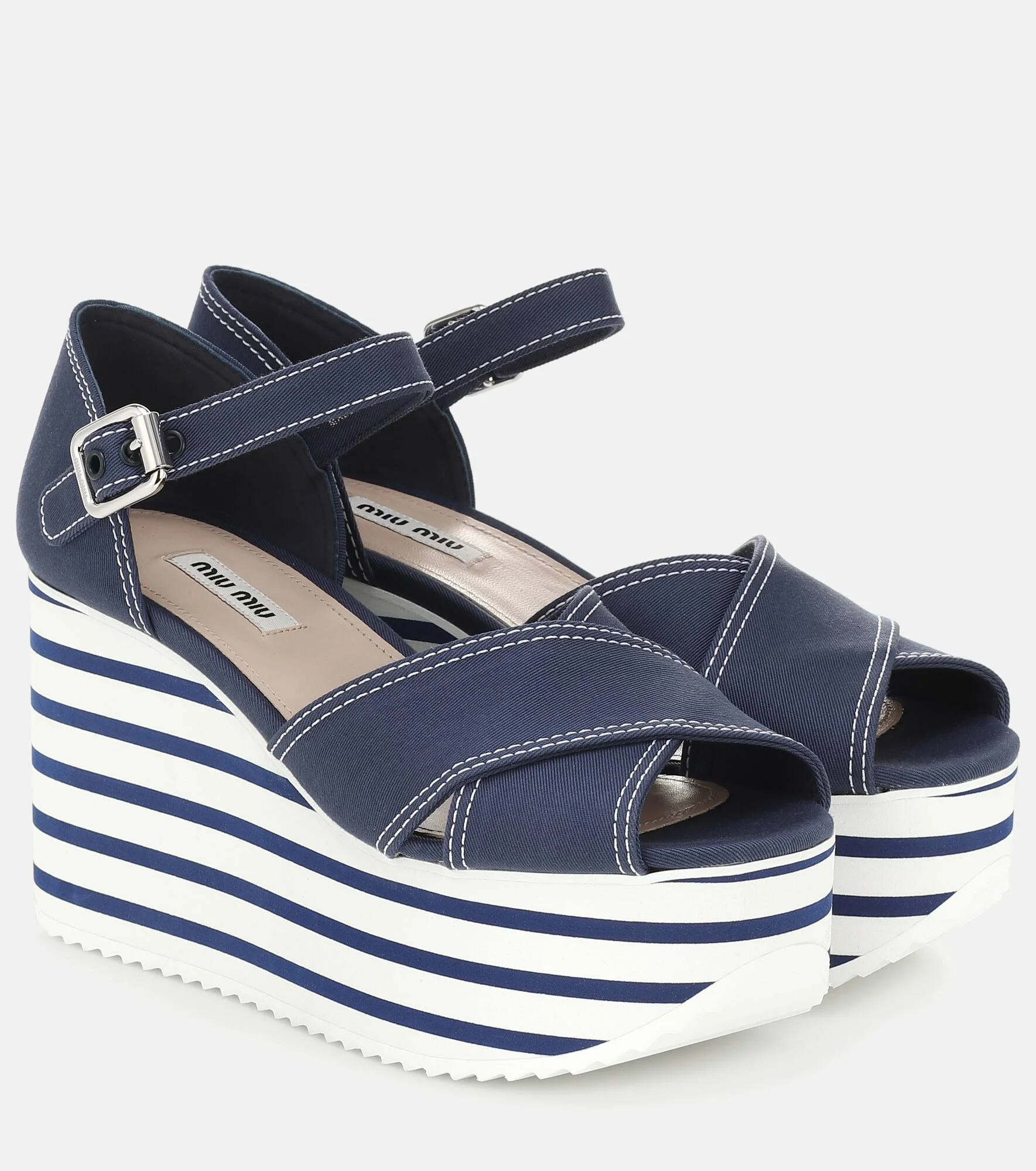Cotton platform sandals - 1