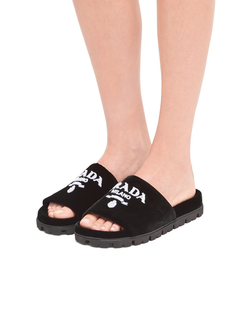 Prada Velvet slides outlook