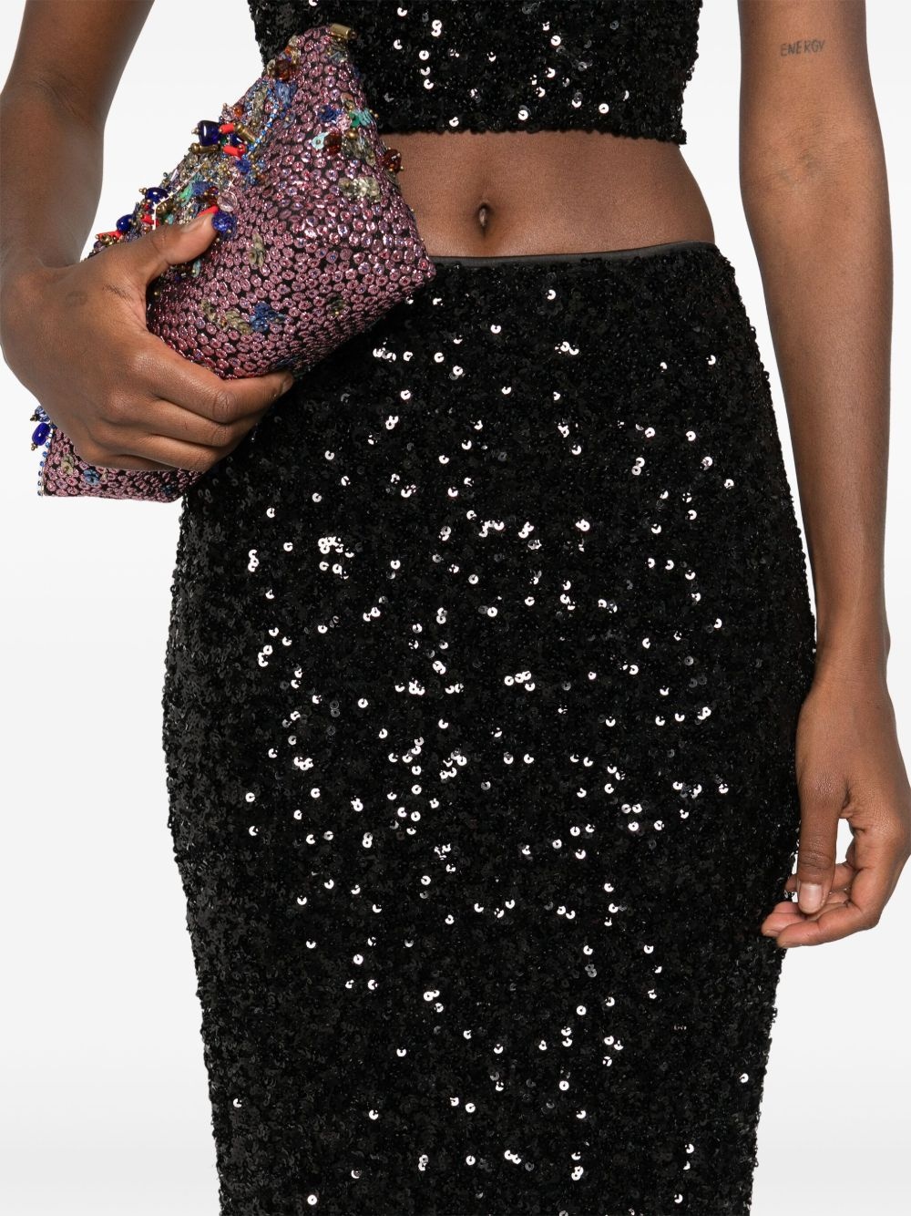 sequined midi skirt - 5
