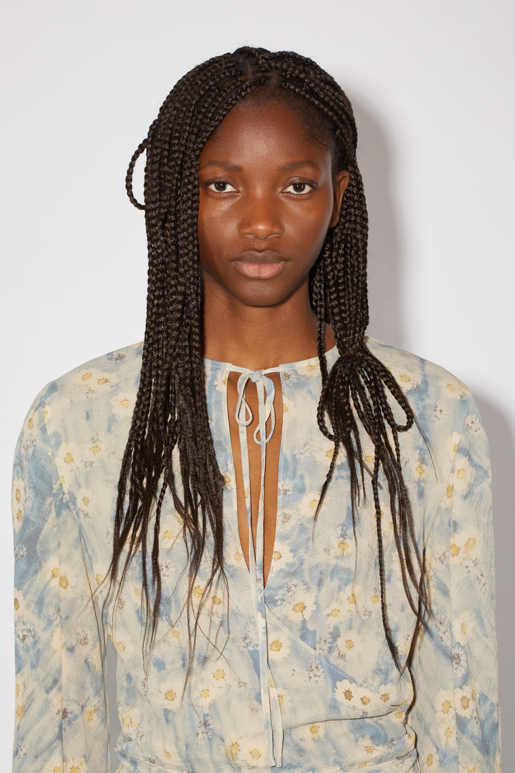 Printed wrap dress - Blue/beige - 4