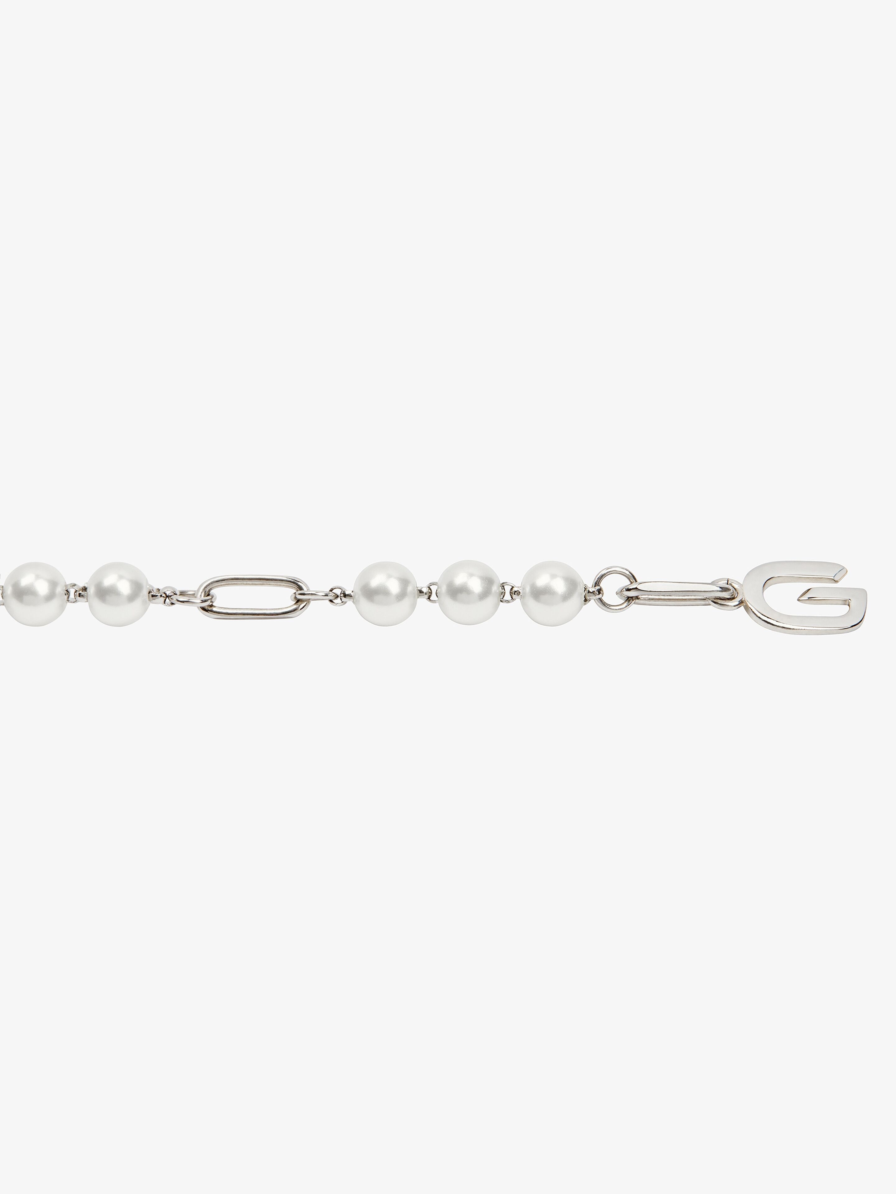 G LINK NECKLACE IN METAL WITH PEARLS - 2