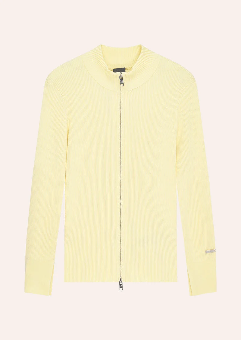 SOLAR KNIT JACKET IN SOFT YELLOW - 1