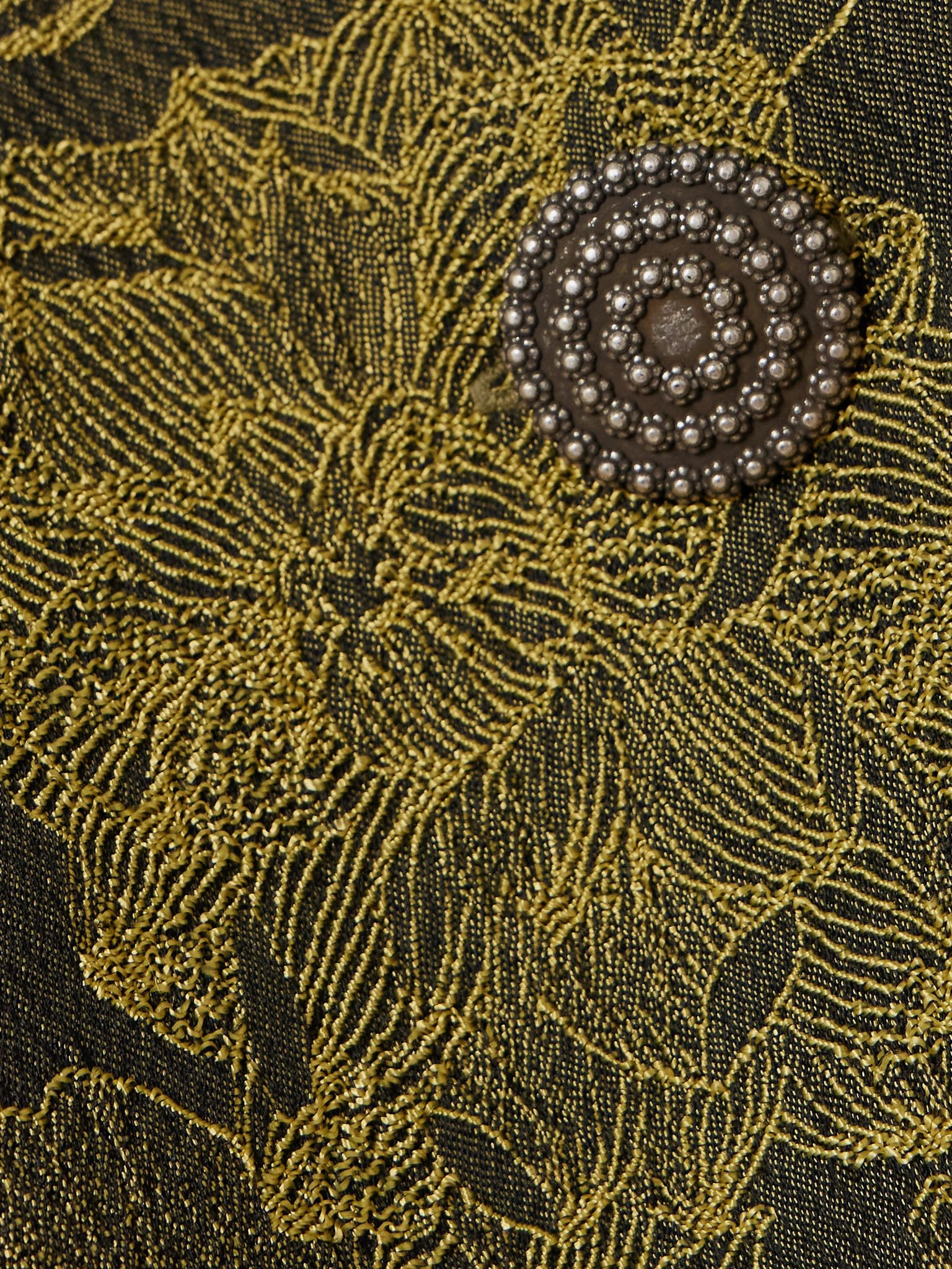 Hernan cropped embroidered woven vest Army green - 4