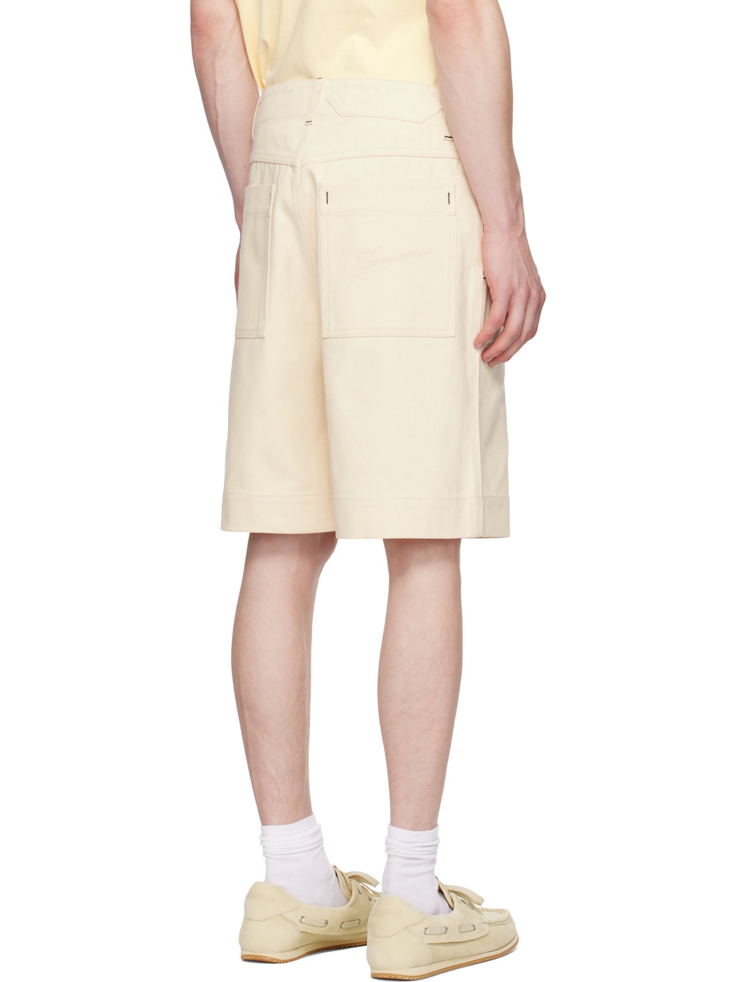 Beige La Croisière 'The de-Nîmes' Denim Shorts - 3