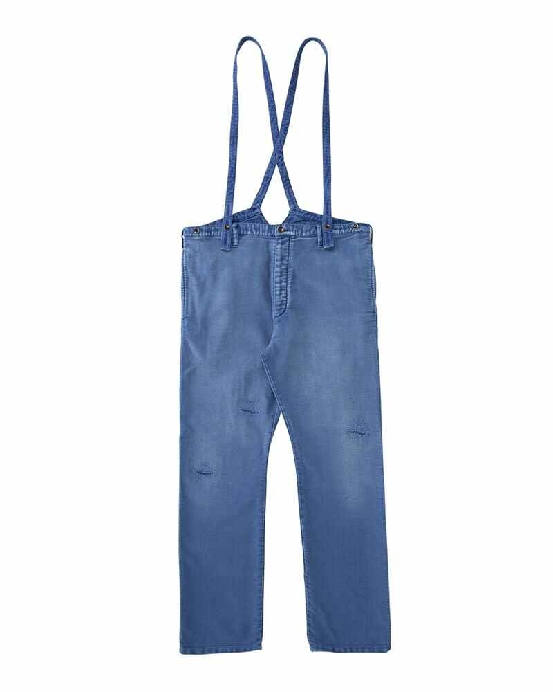 TRAVAILLER BRACES PANTS (MOLESKIN) LT.INDIGO - 1