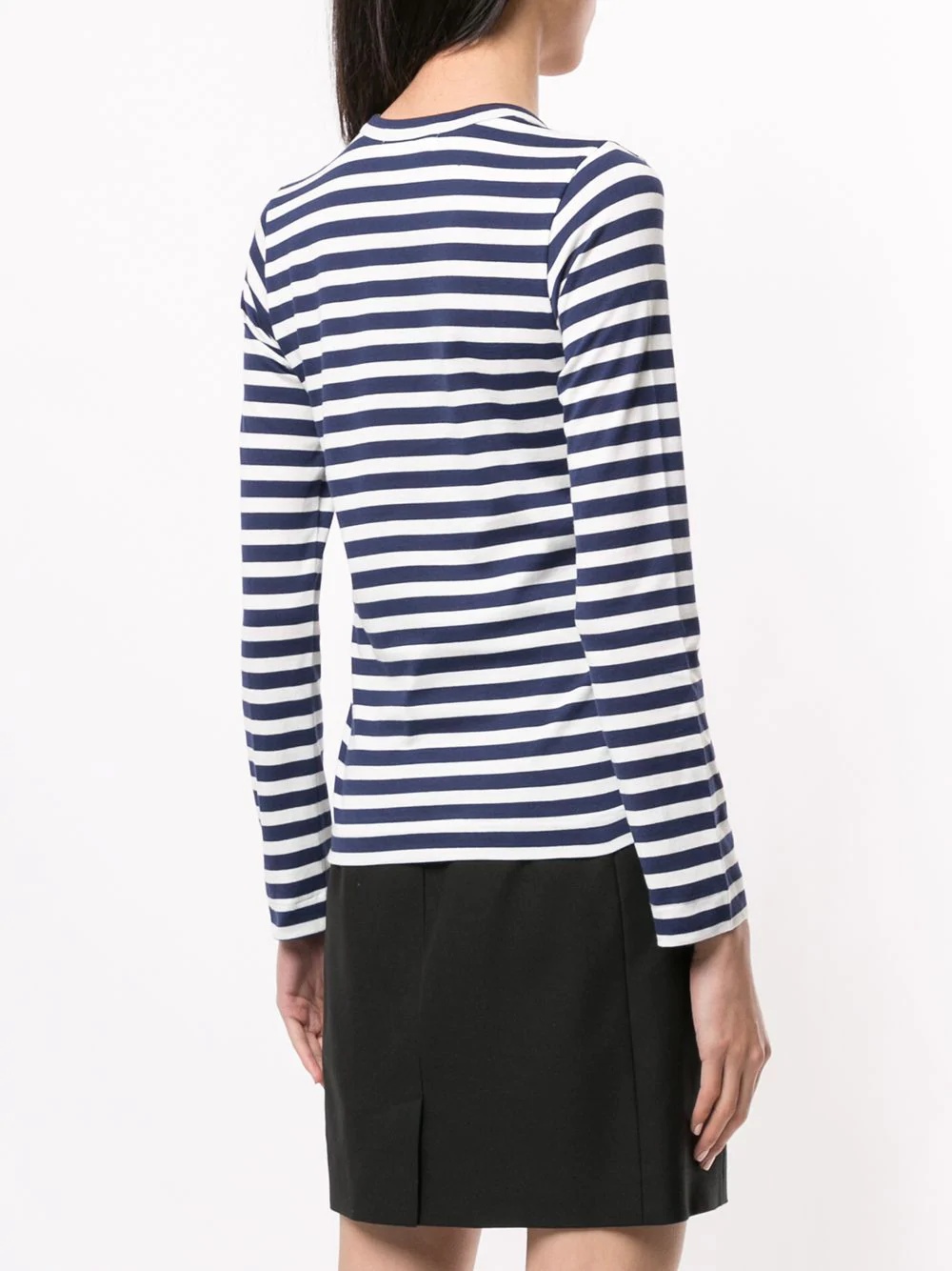 striped-print branded top - 4