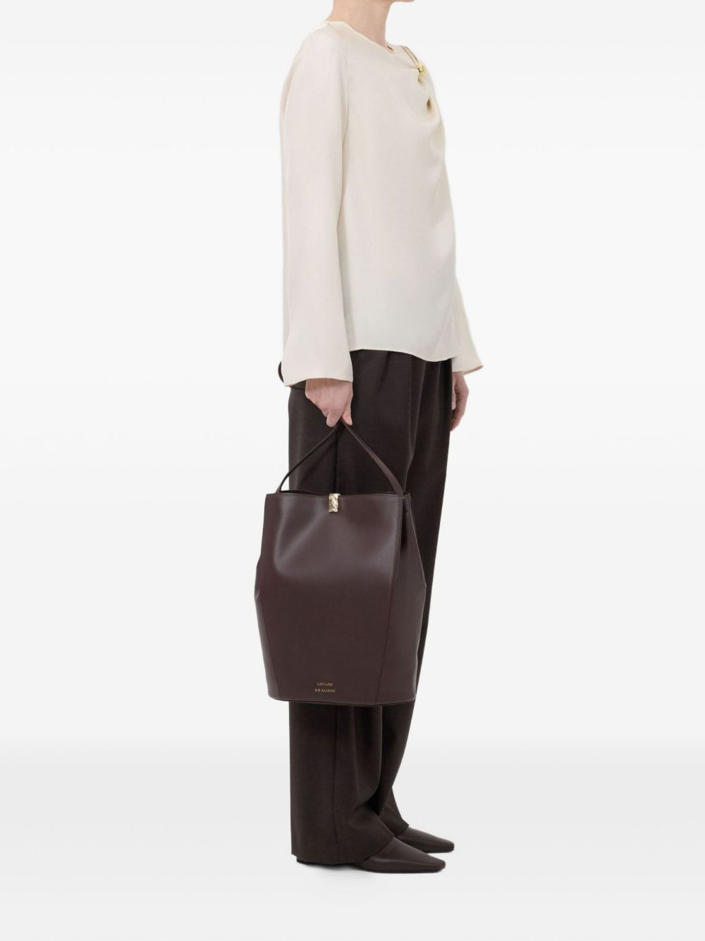 Azae draped metallic-ornament blouse - 4