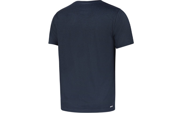 New Balance Men's New Balance Logo Printing Round Neck Sports Running Short Sleeve Navy Blue AMT0101 - 2