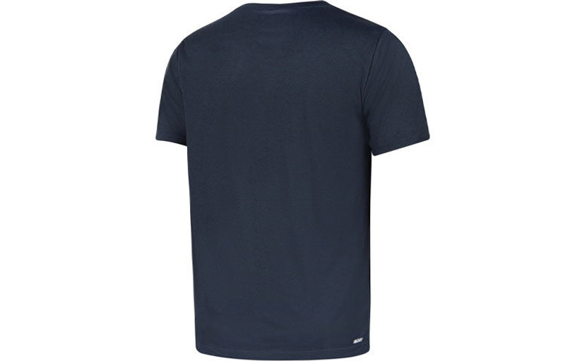 New Balance New Balance Men's New Balance Logo Printing Round Neck Sports Running Short Sleeve Navy Blue AMT0101 outlook