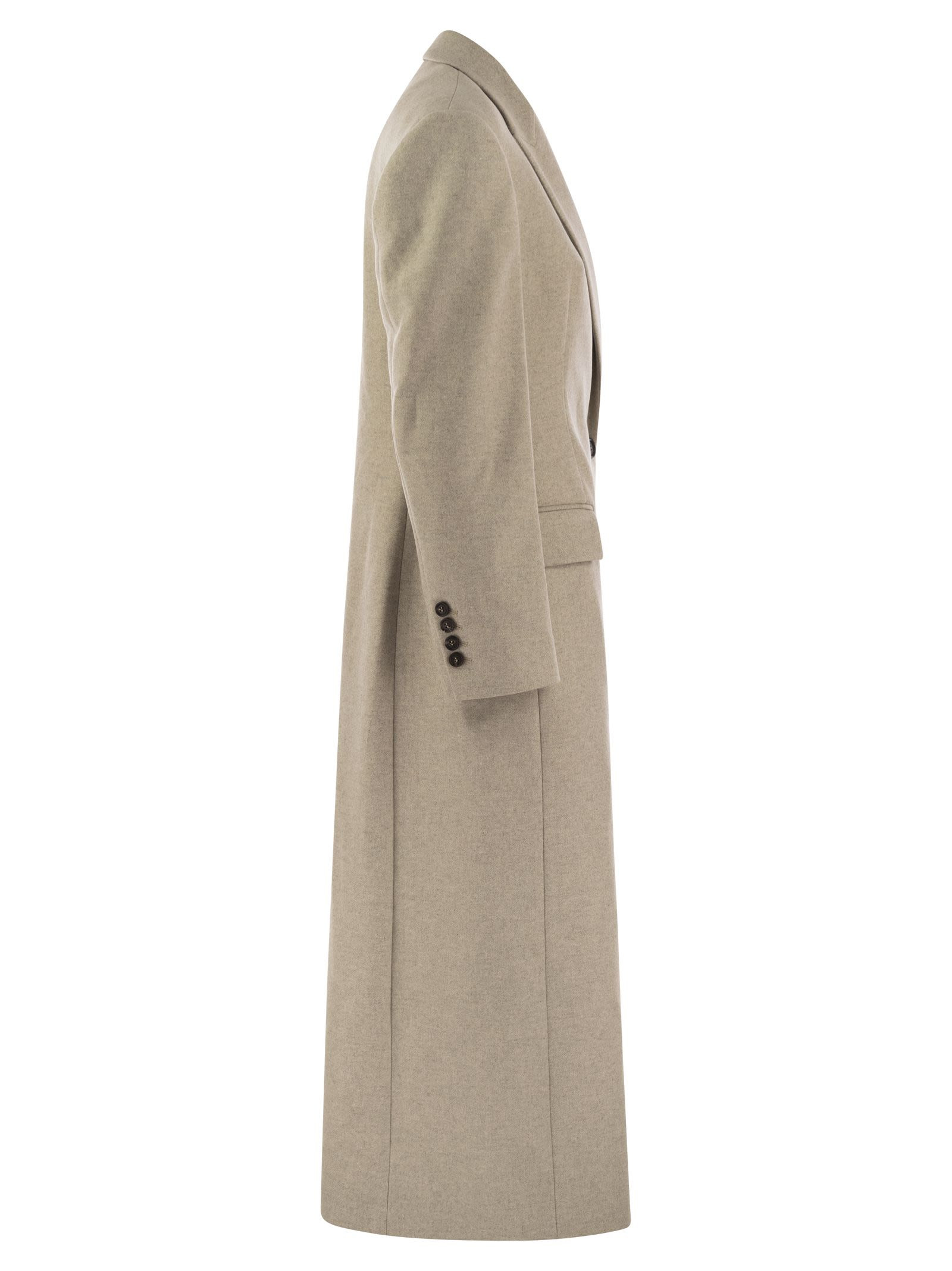 Brunello Cucinelli Women Lightweight Wool Cloth Coat With Jewellery - 3