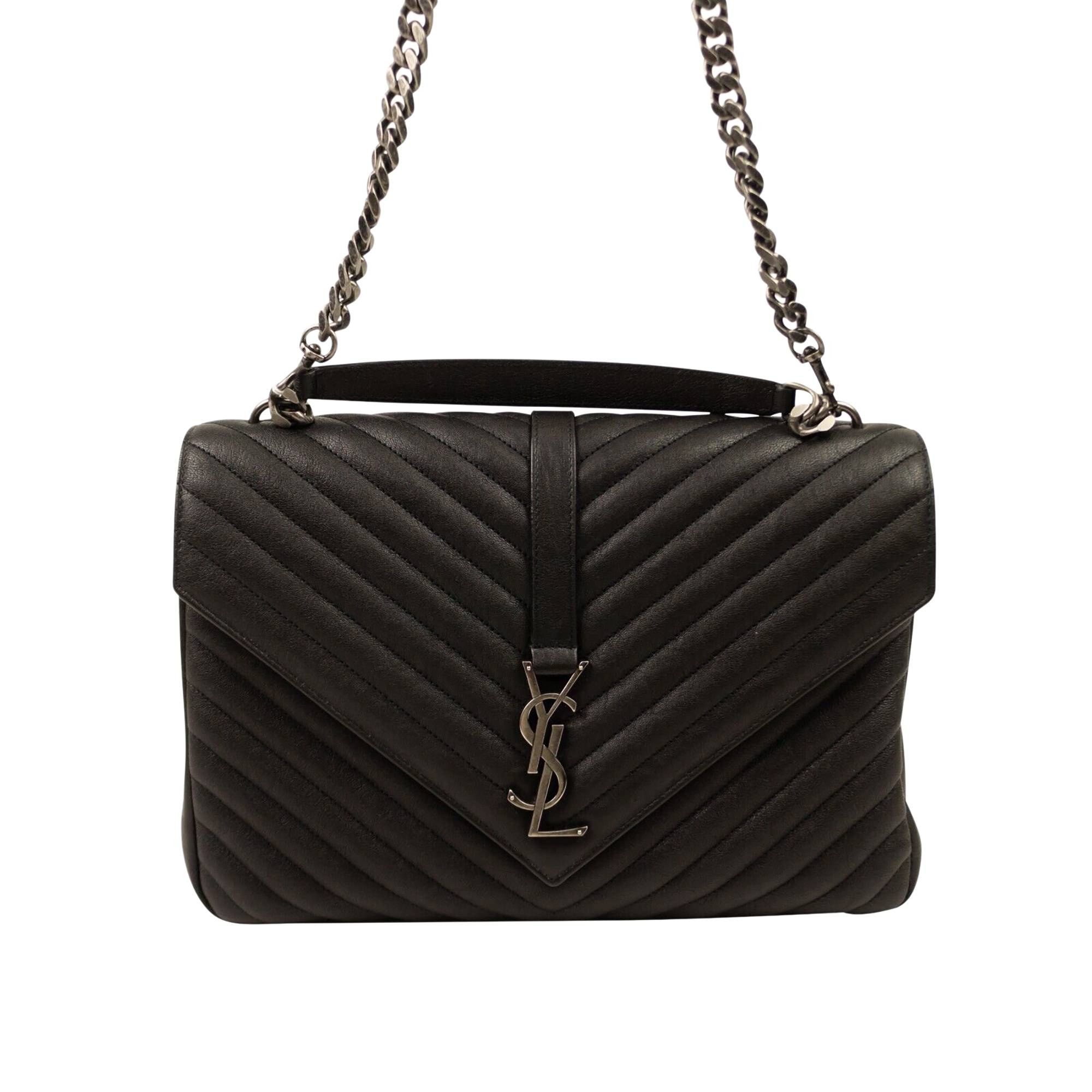 Saint Laurent Large College Chain Crossbody Bag 'Black' - 3