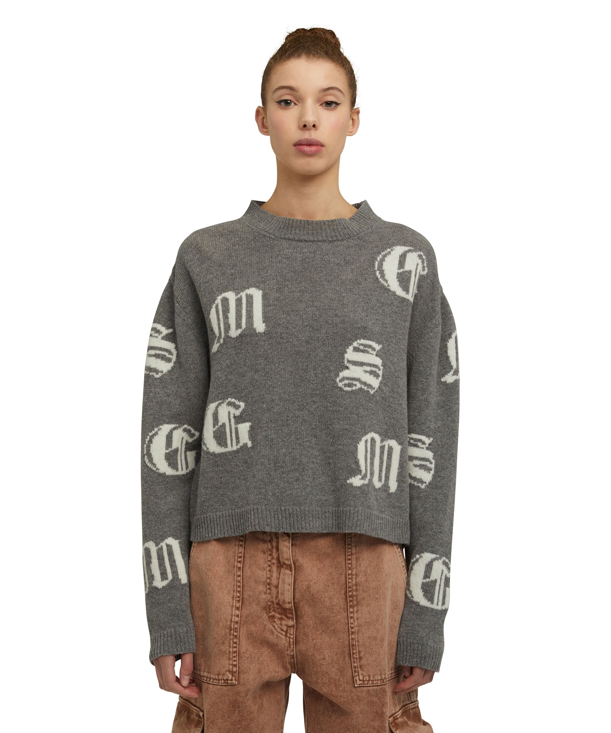 Wool shirt with gothic logo - 2