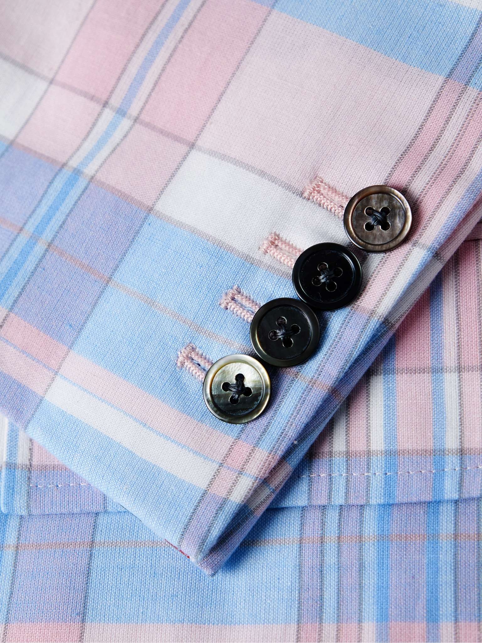 Checked Cotton Blazer - 5