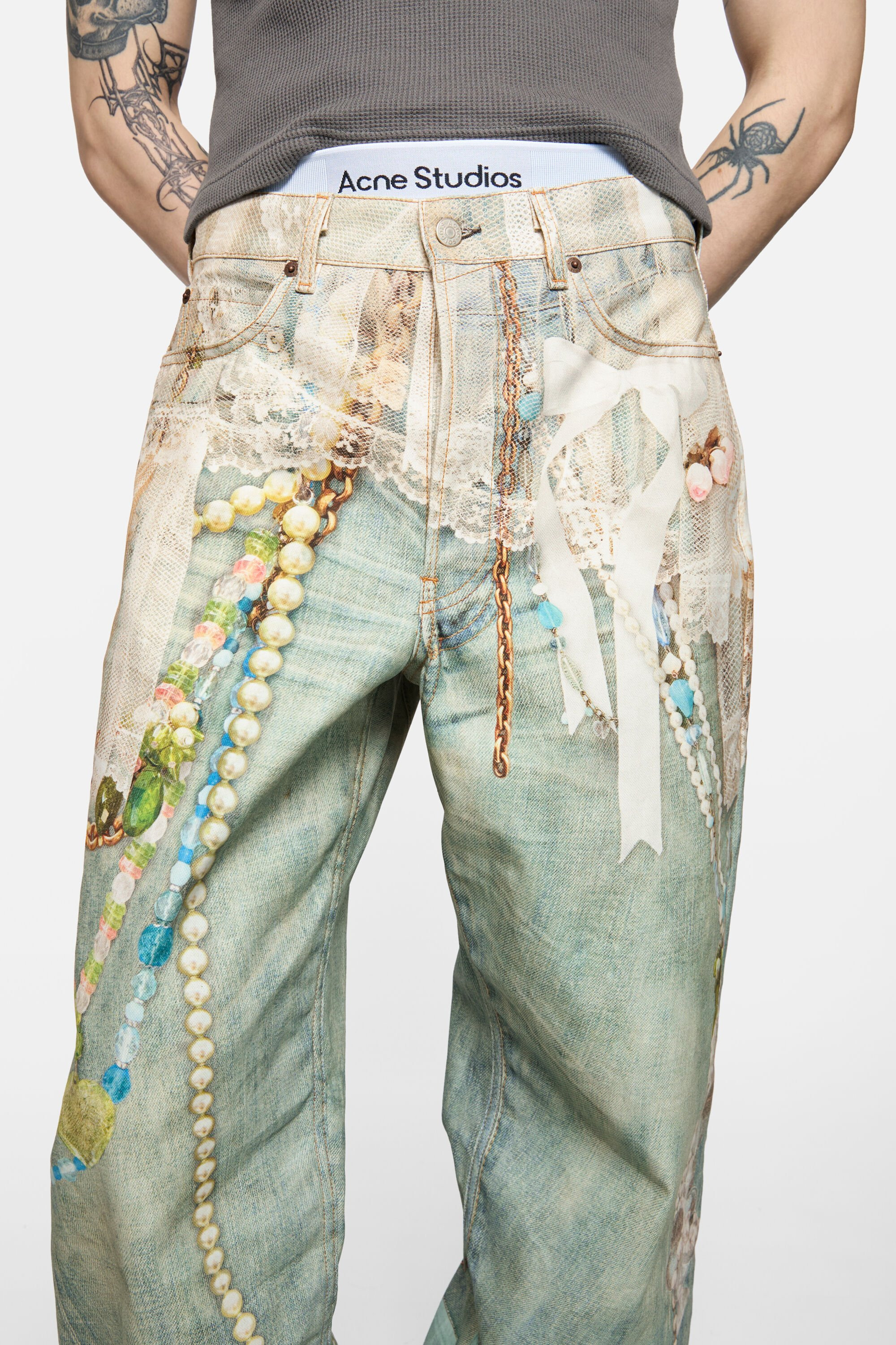 Loose fit jeans - 1981 - White/green - 7