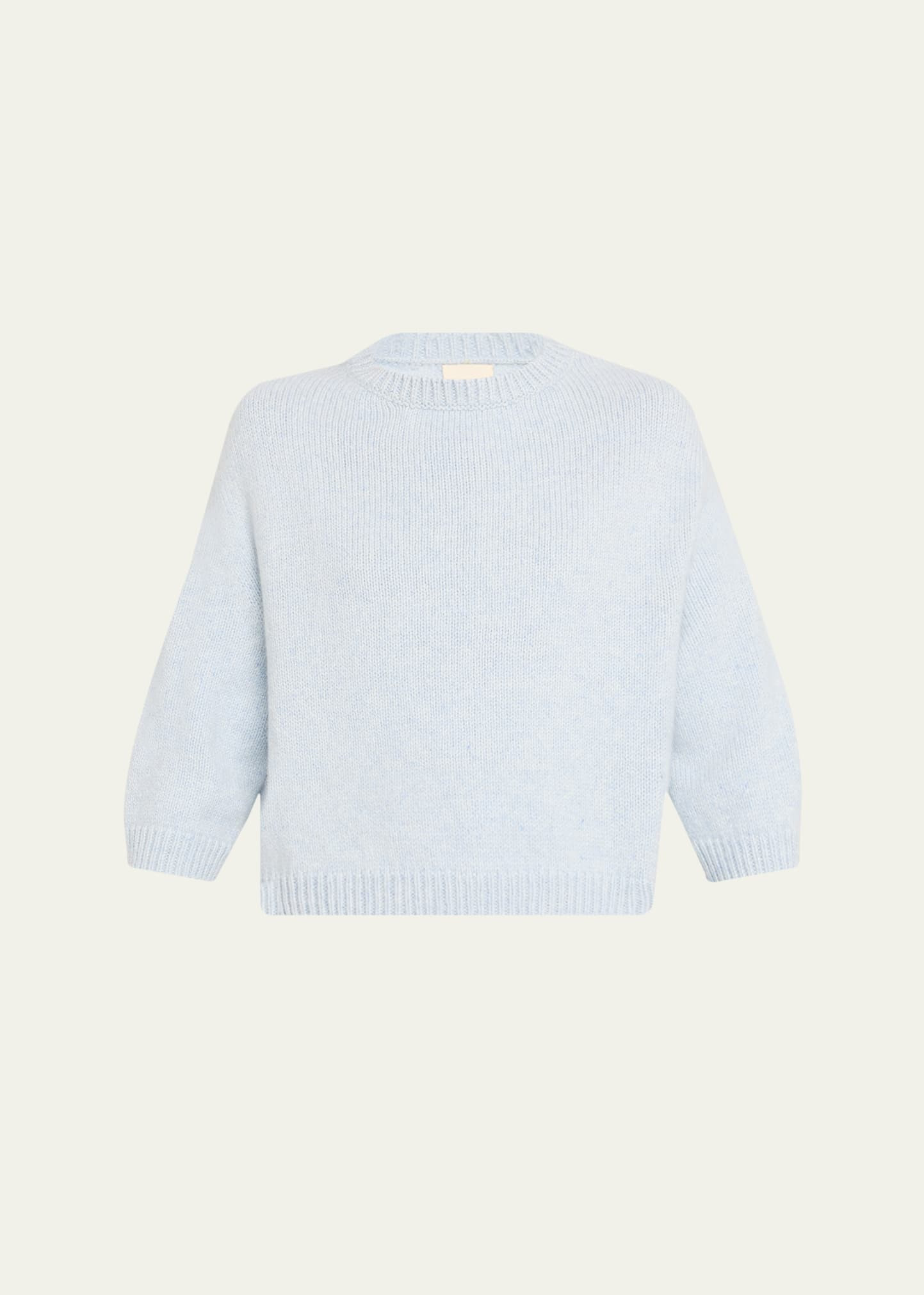 Sabina Cashmere Elbow-Sleeve Boxy Sweater - 1