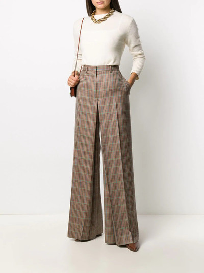 Lanvin wide-leg check trousers outlook