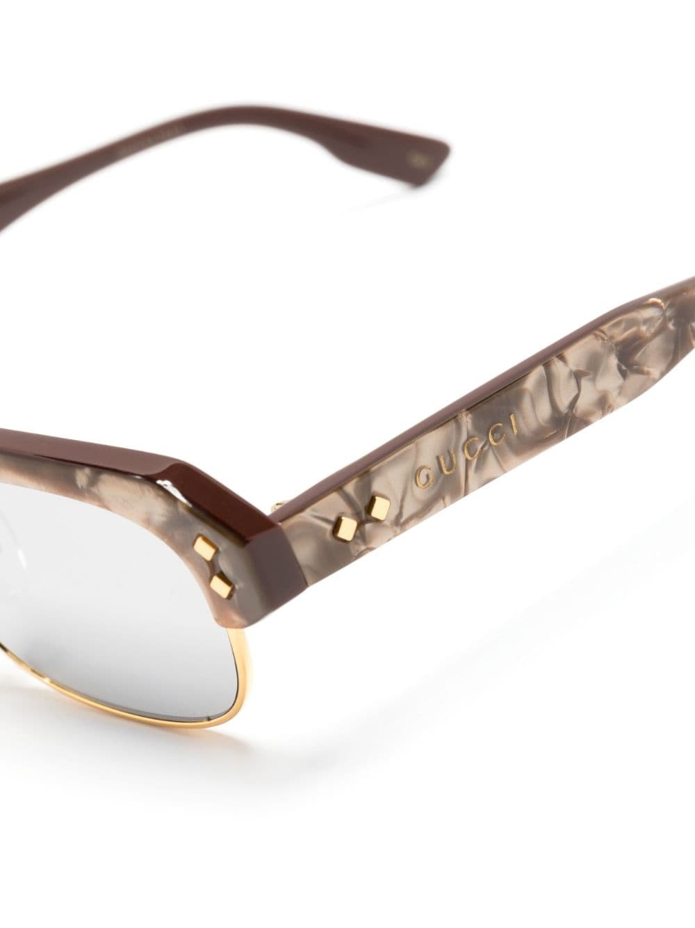 logo-lettering rectangle-frame sunglasses - 3
