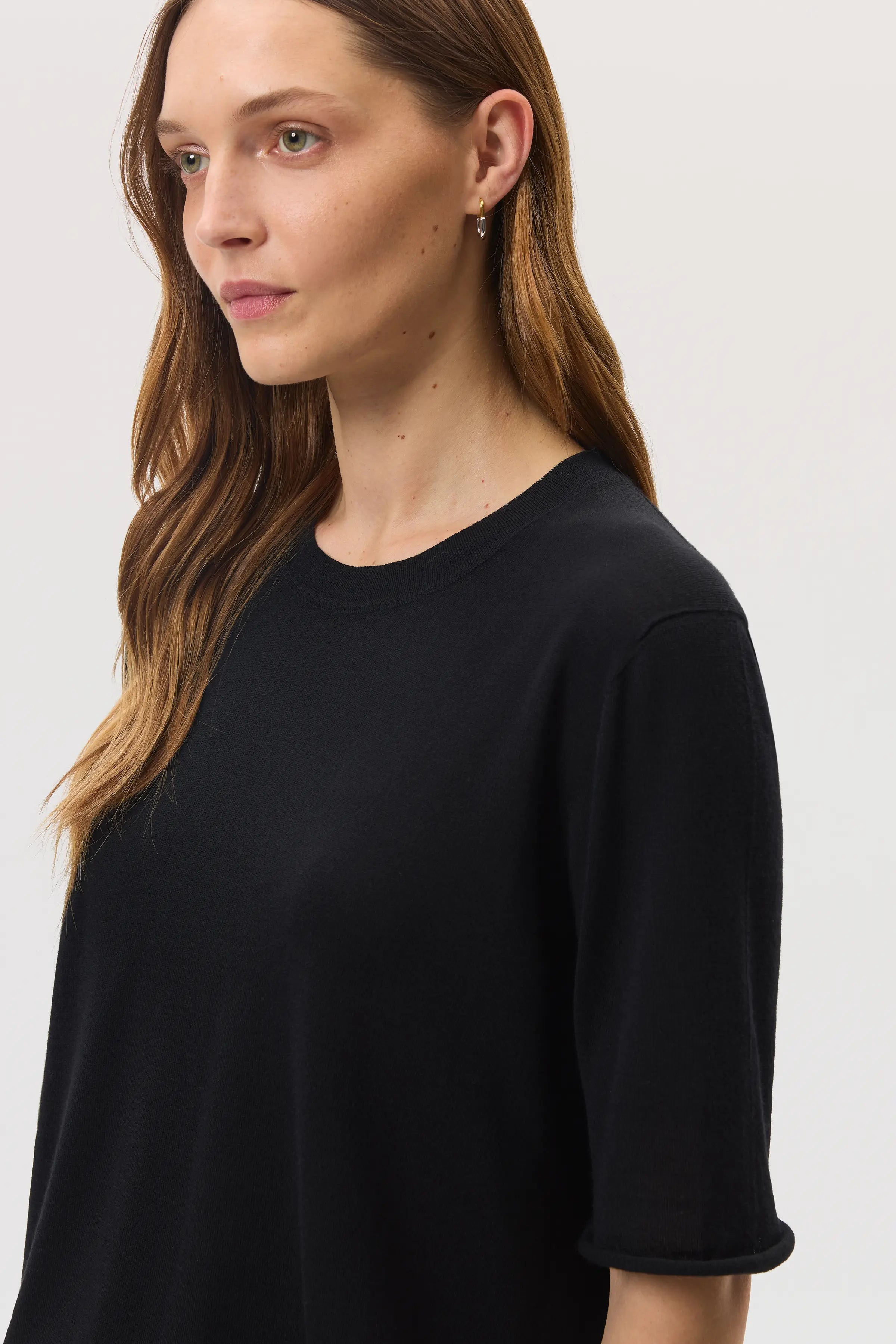 Superfine Merino Wool Black T-Shirt - 3