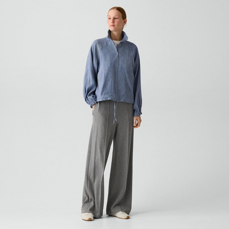 Theory Collared Zip Jacket in Fluid Linen outlook