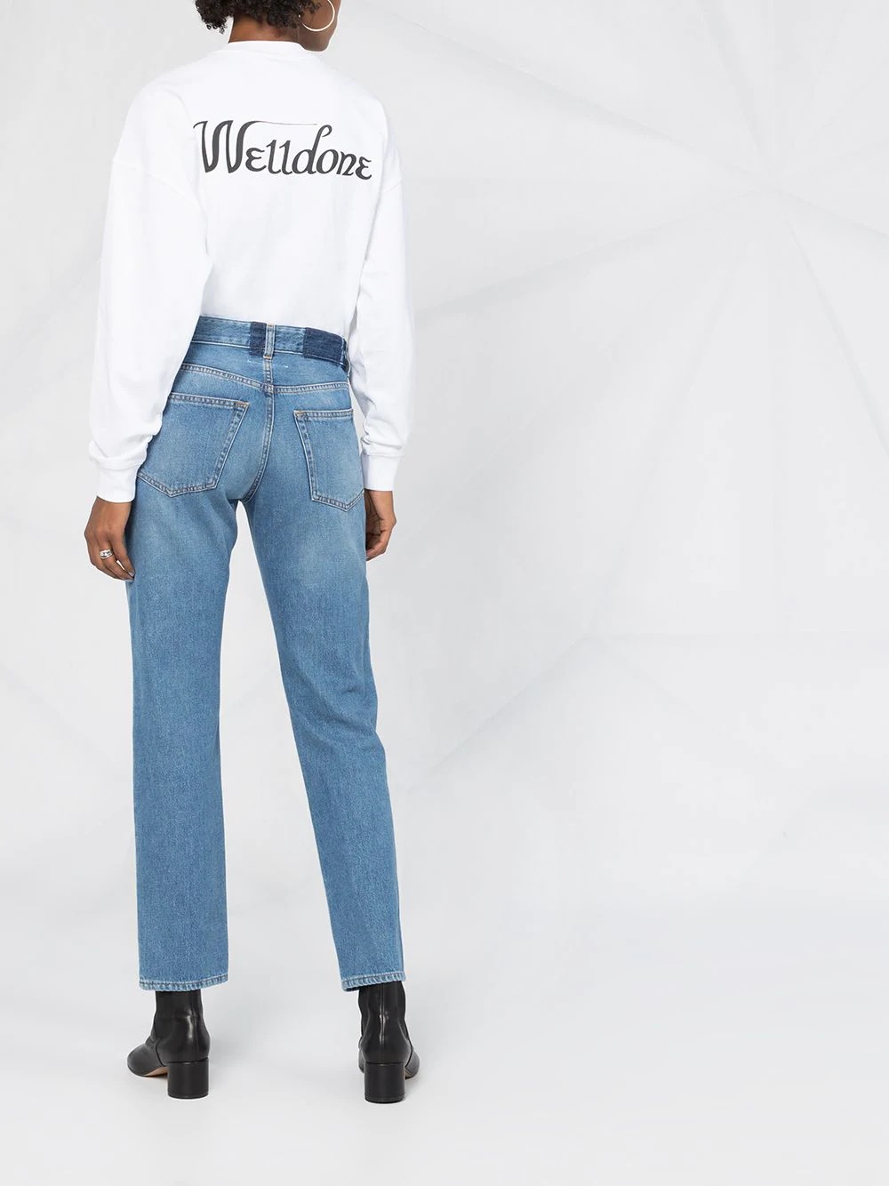 straight-leg high-waisted jeans - 4