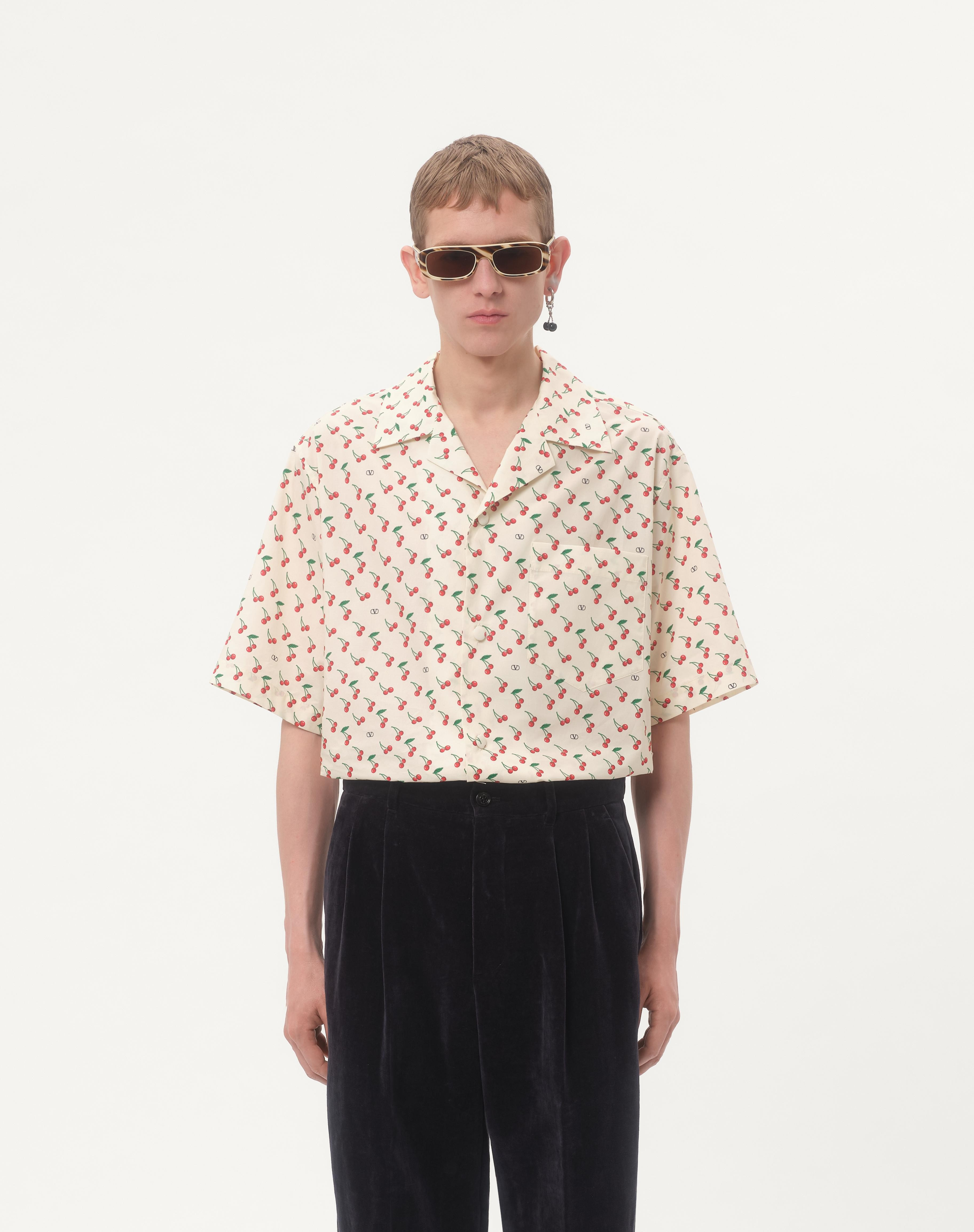 COTTON POPLIN BOWLING SHIRT WITH CHERRYFIC PRINT - 4