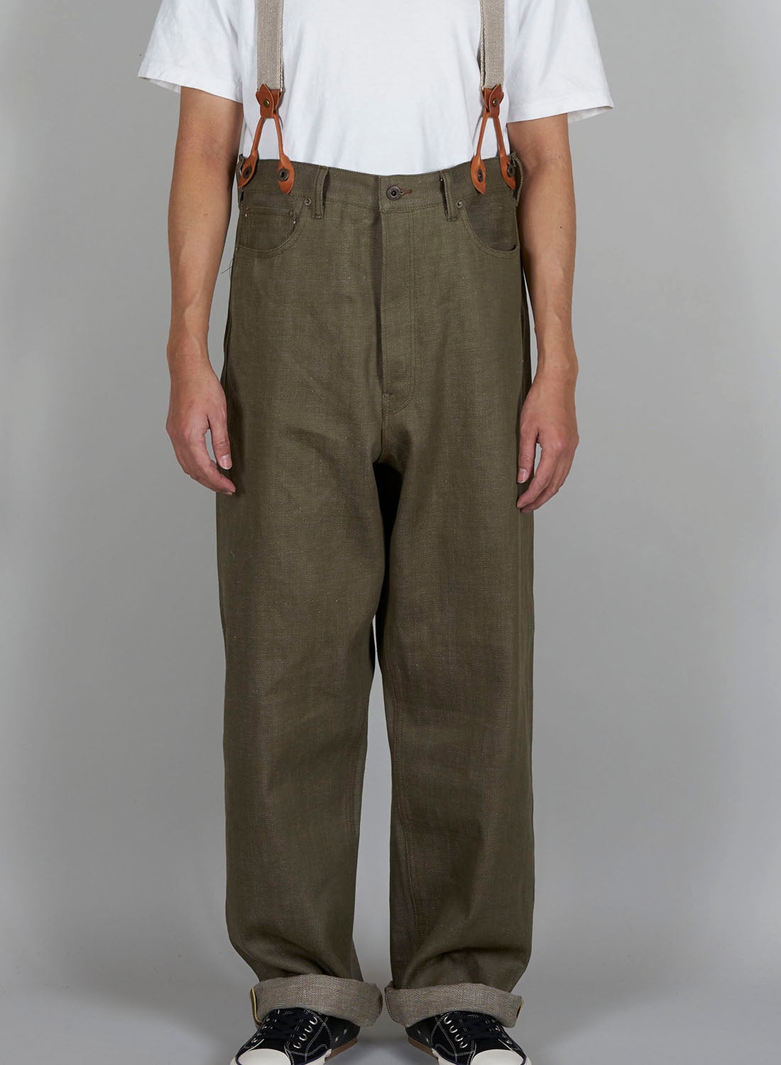 Railman Denim Pant in Green - 2