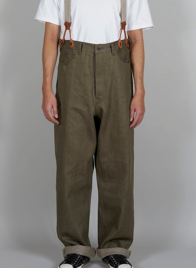Nigel Cabourn Railman Denim Pant in Green outlook