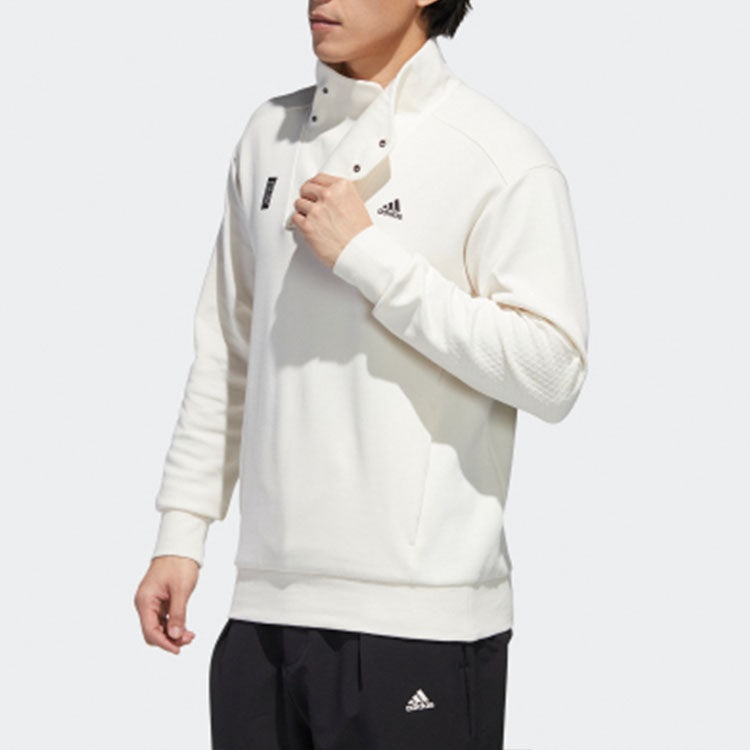 [Same To The Left] adidas Wuji High Collar Side Button Sports Men's White GM4470 - 4